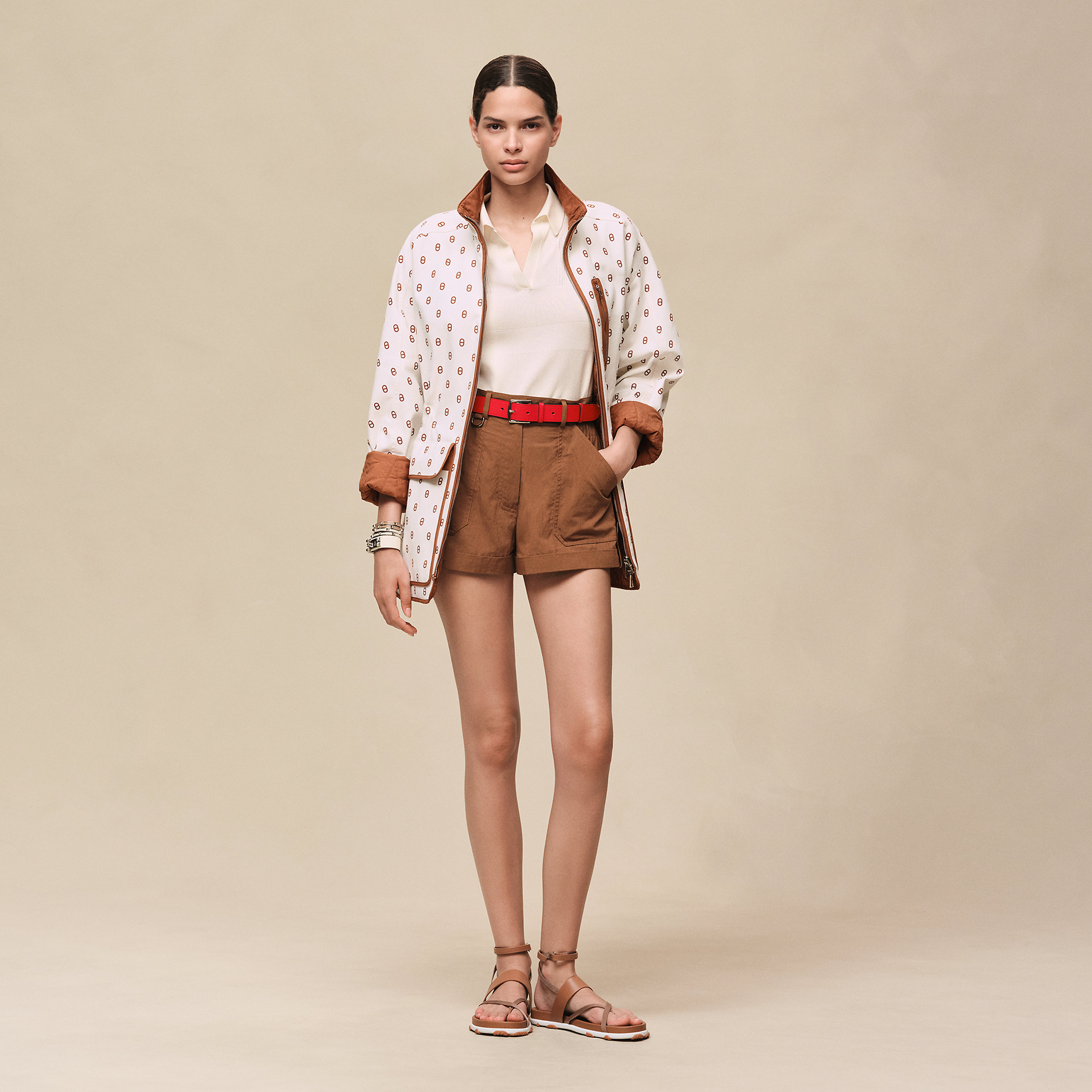 Manteau court réversible imprimé « Chaîne d'Ancre »