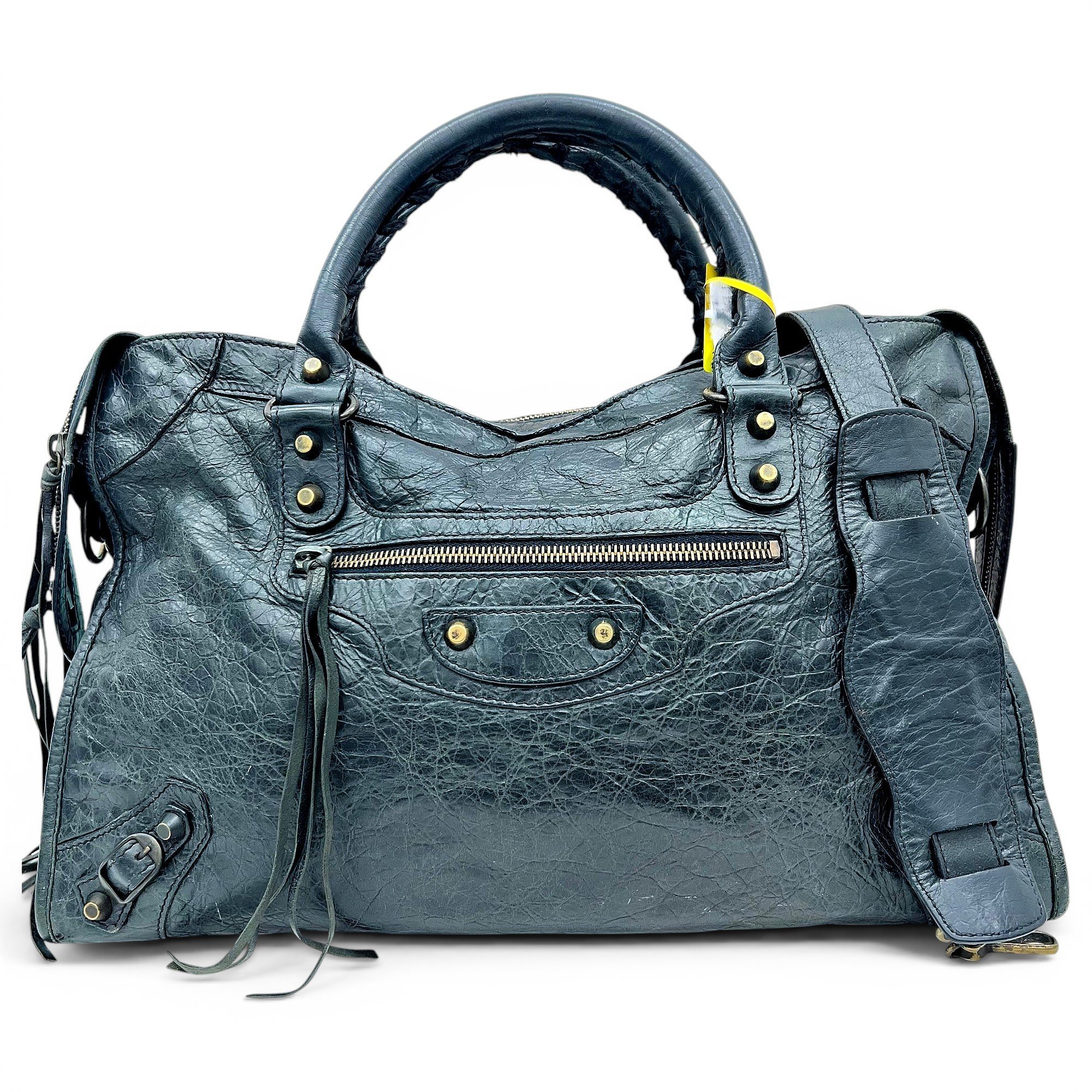 City leather handbag