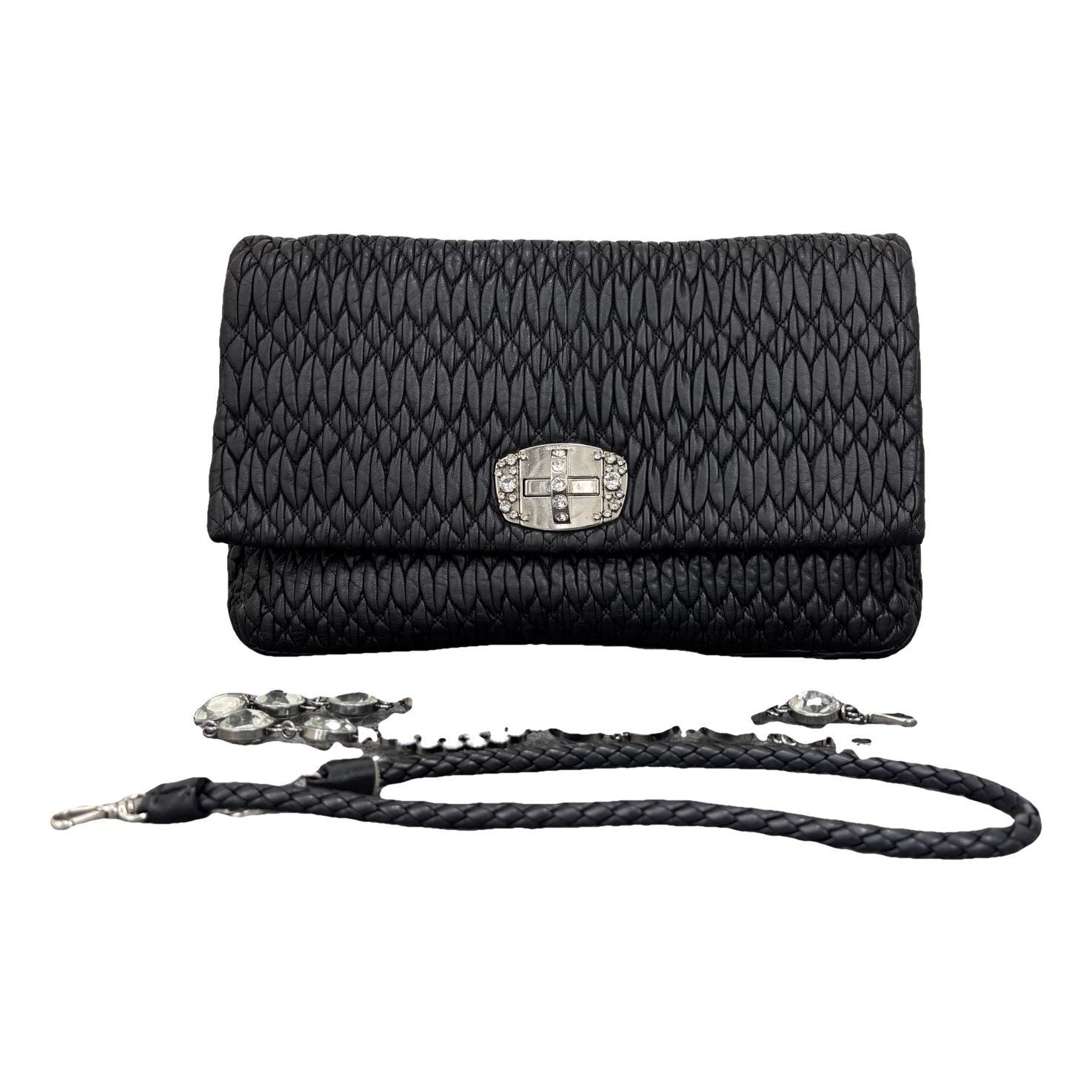 Miu Crystal leather handbag
