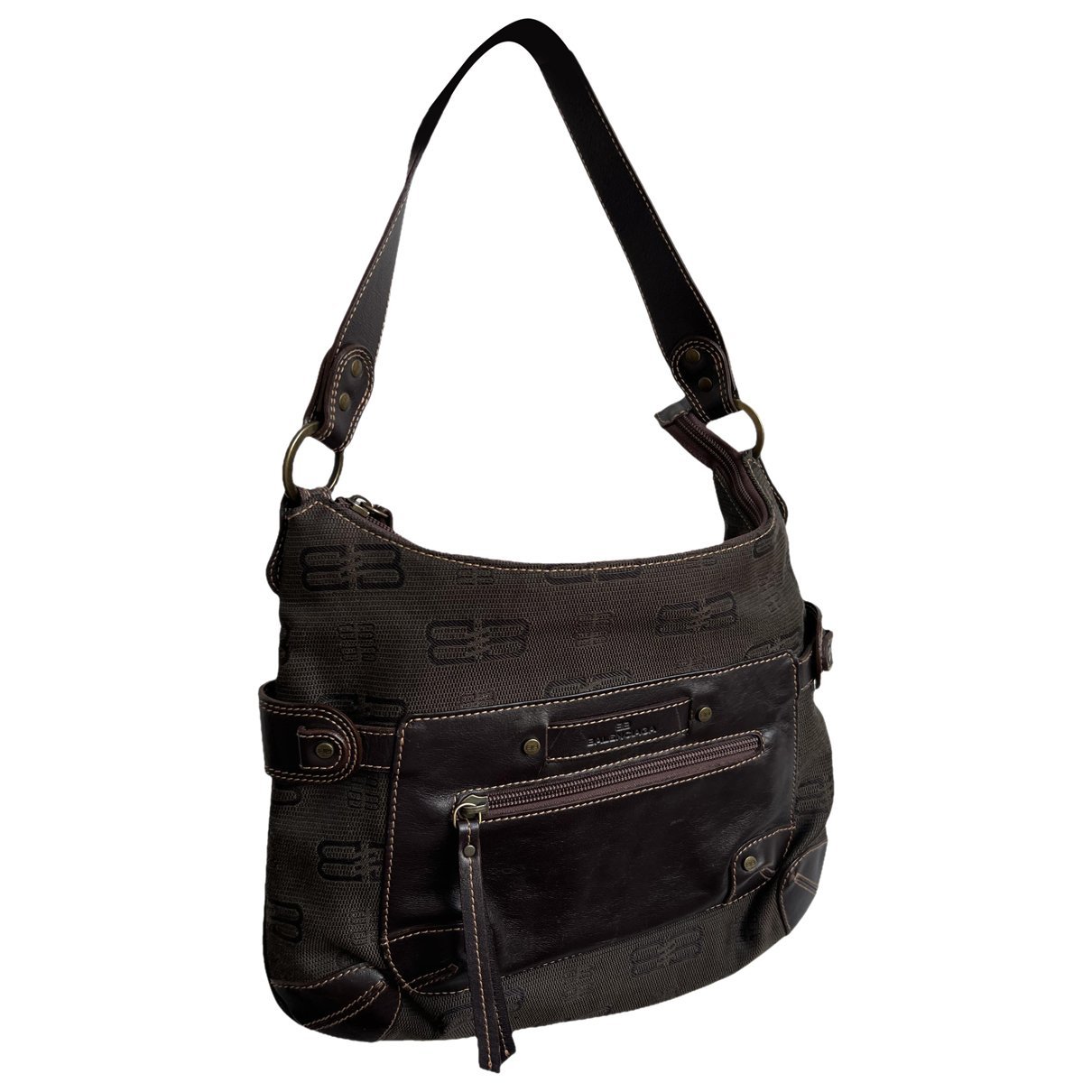 Hip leather handbag