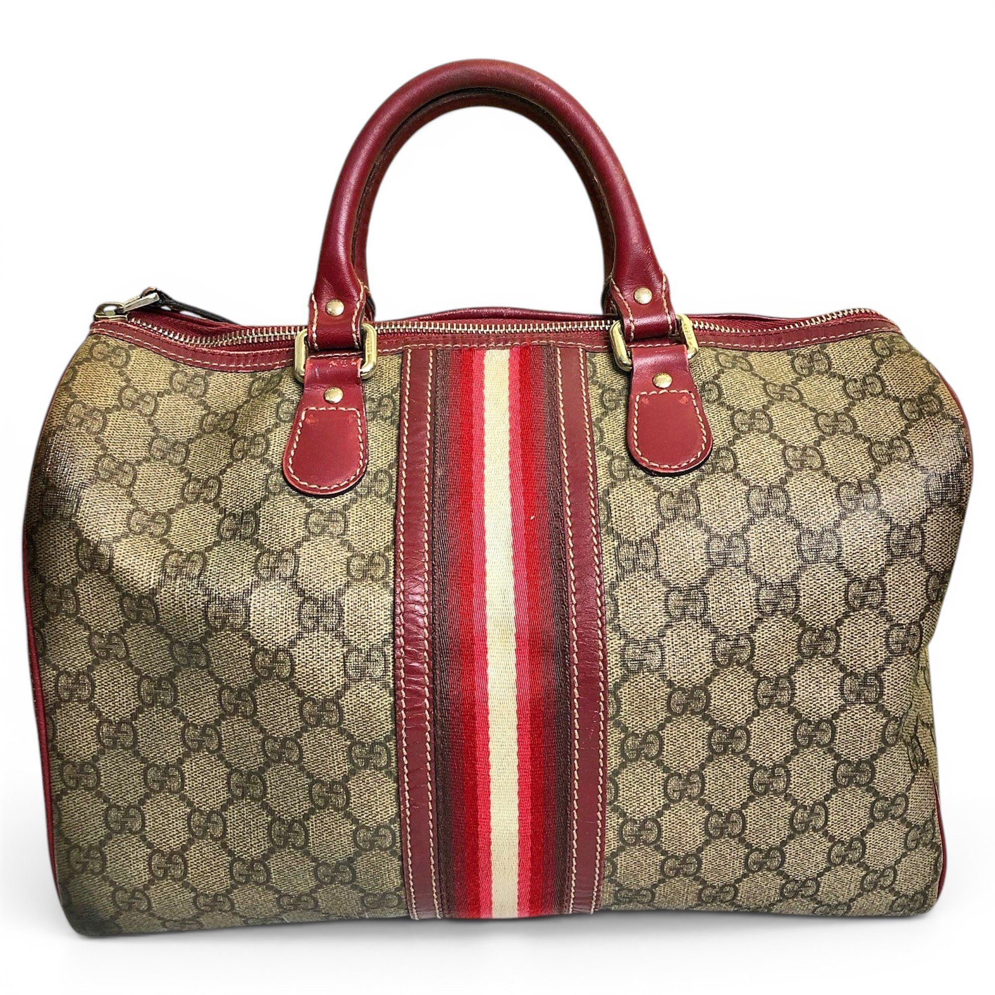 Boston leather bowling bag