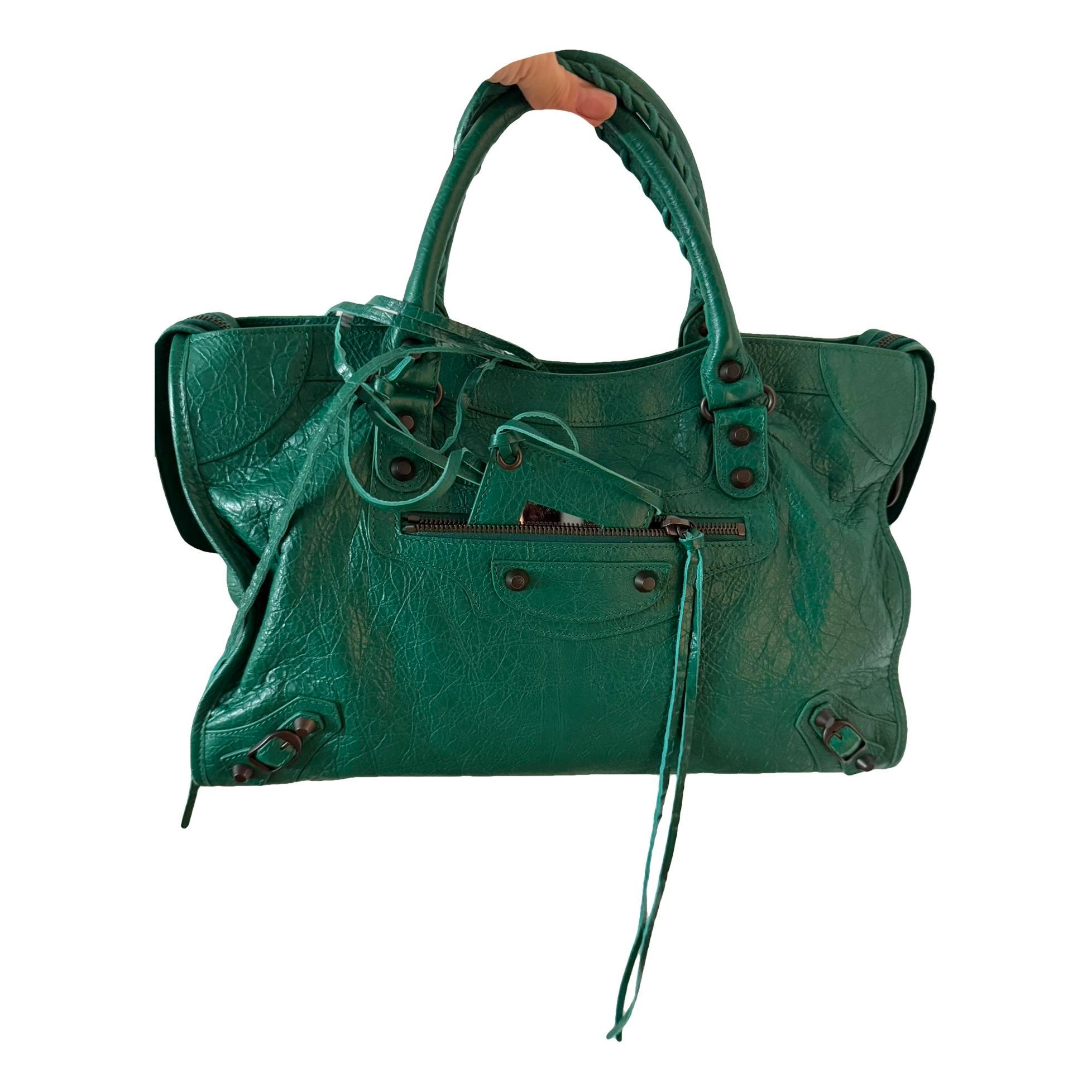 City leather handbag