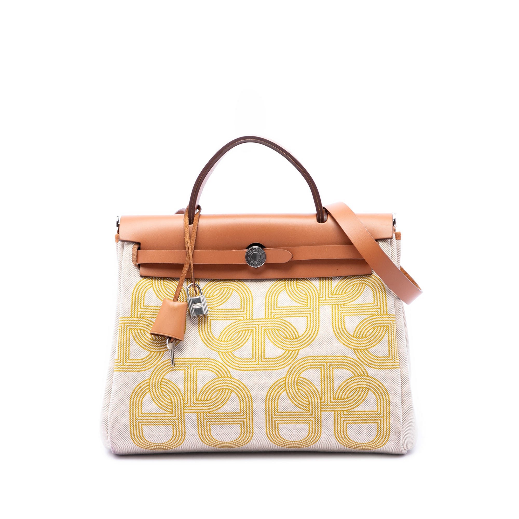 Hermes Herbag Handbag Beige Toile H Canvas 2023