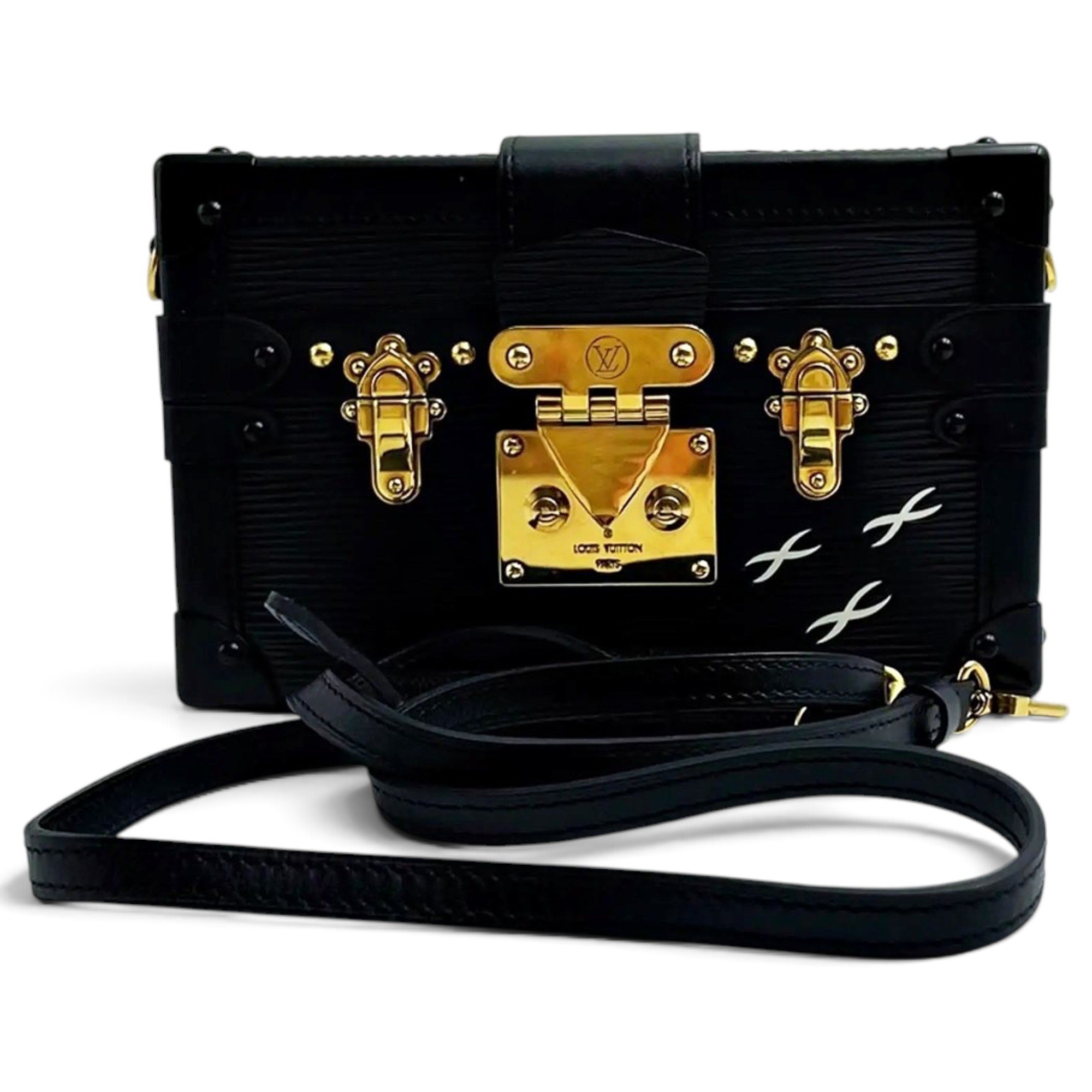 Petite Malle leather crossbody bag