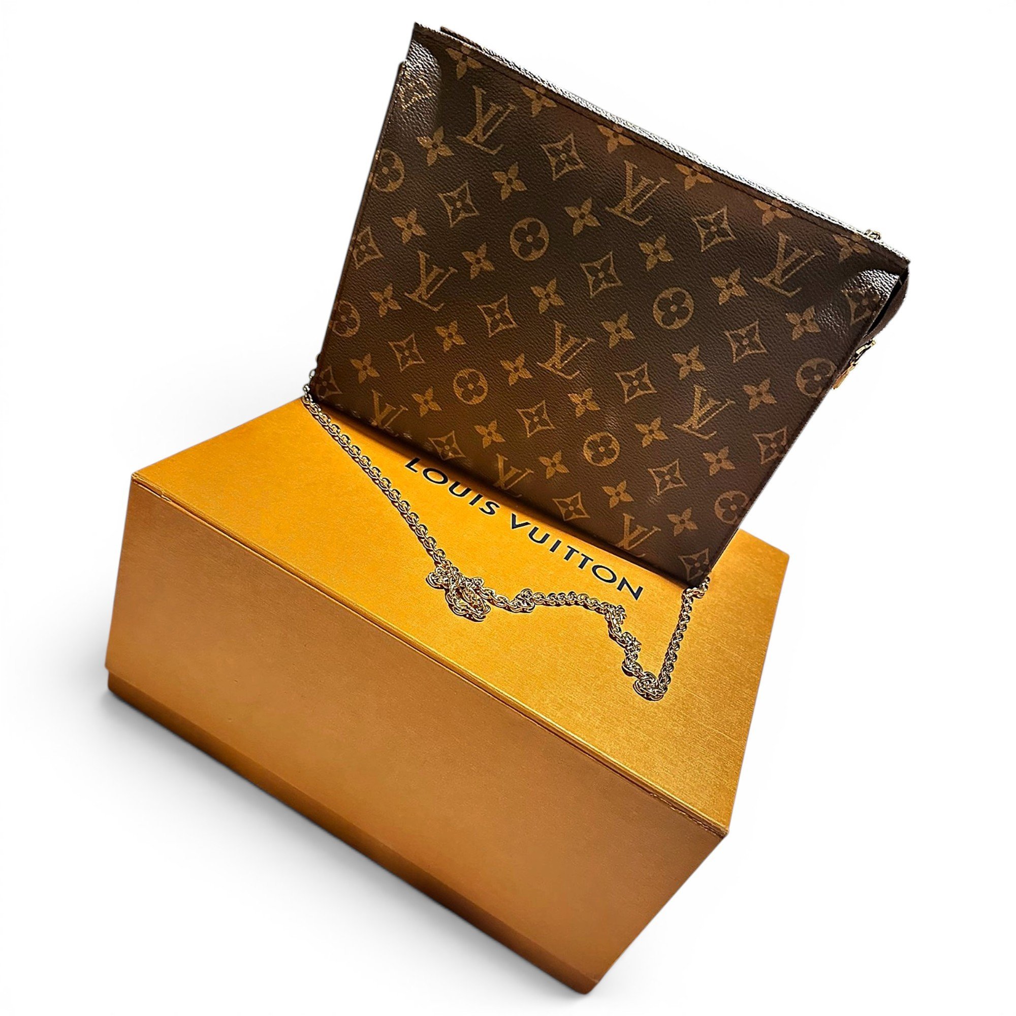 Leather clutch bag
