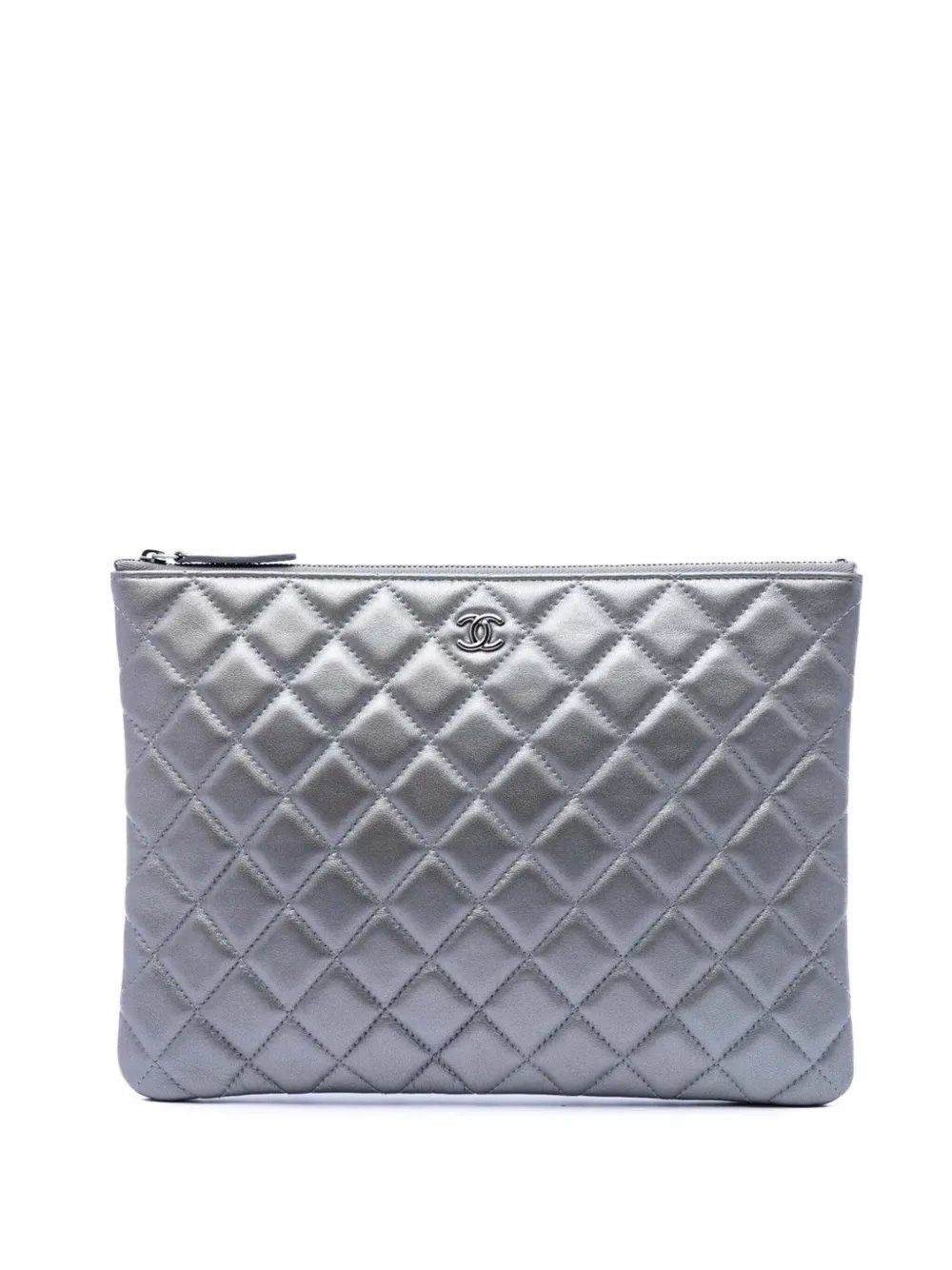 2016-2017 Medium Quilted Metallic Lambskin O Case clutch bag