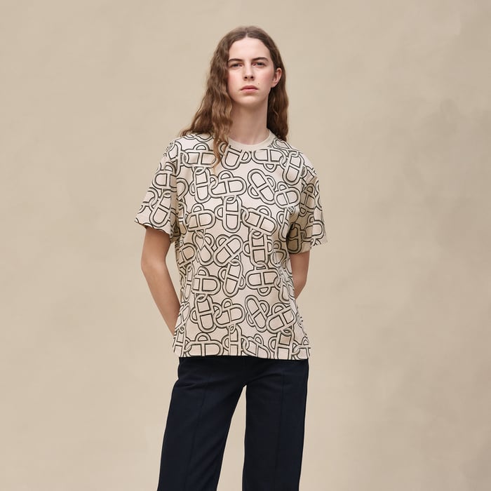 Beige Pierre d'Istrie "Maillon Equestre" Maxi T-shirt