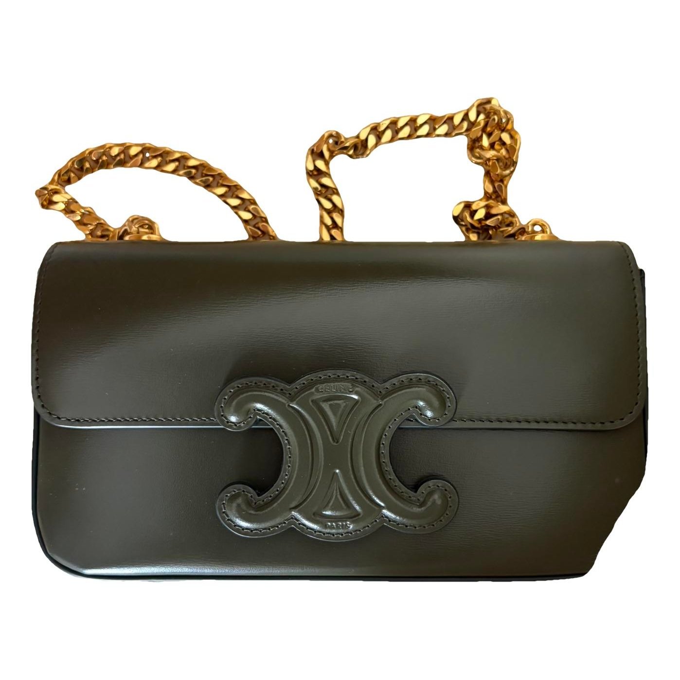 Triomphe chain leather crossbody bag