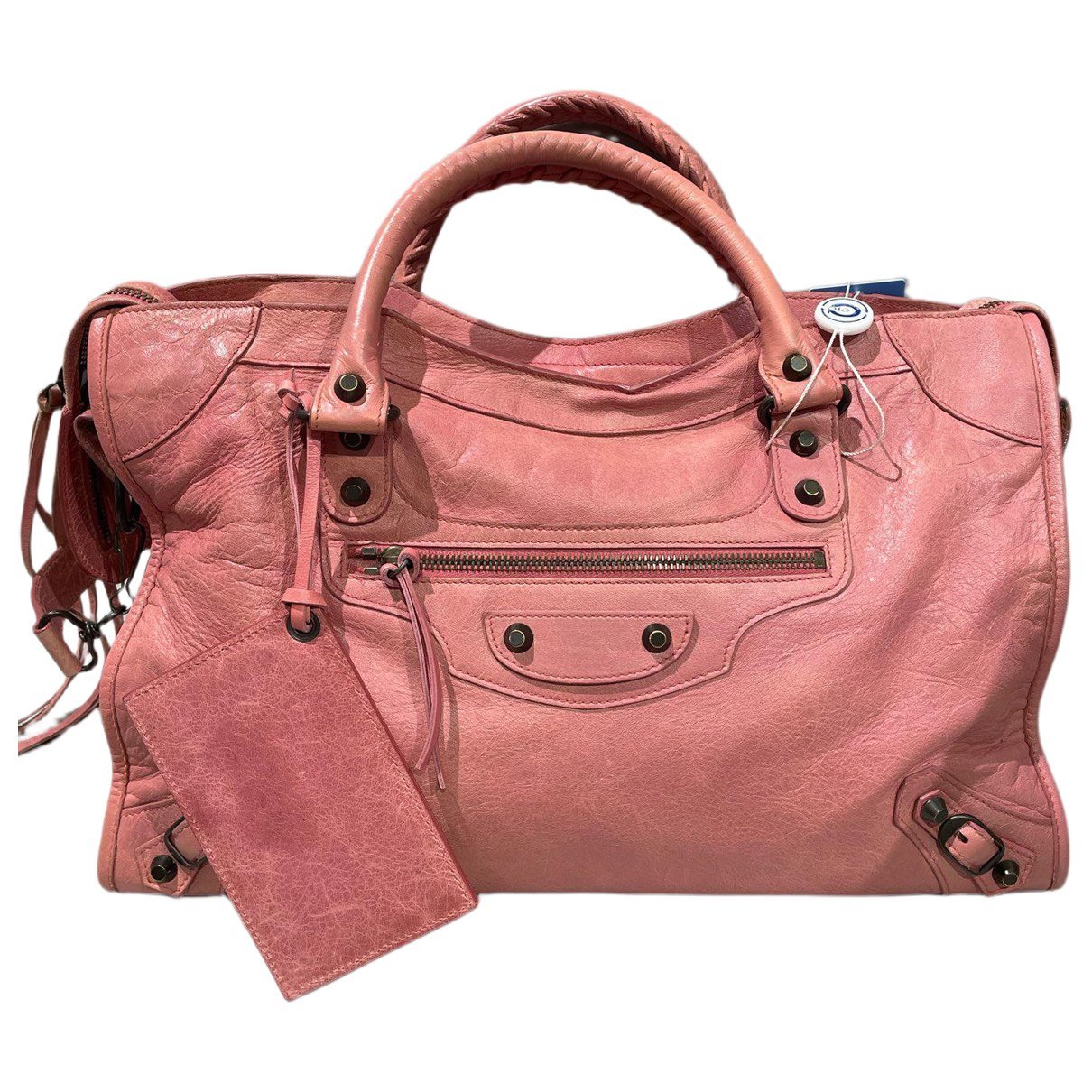 City leather handbag
