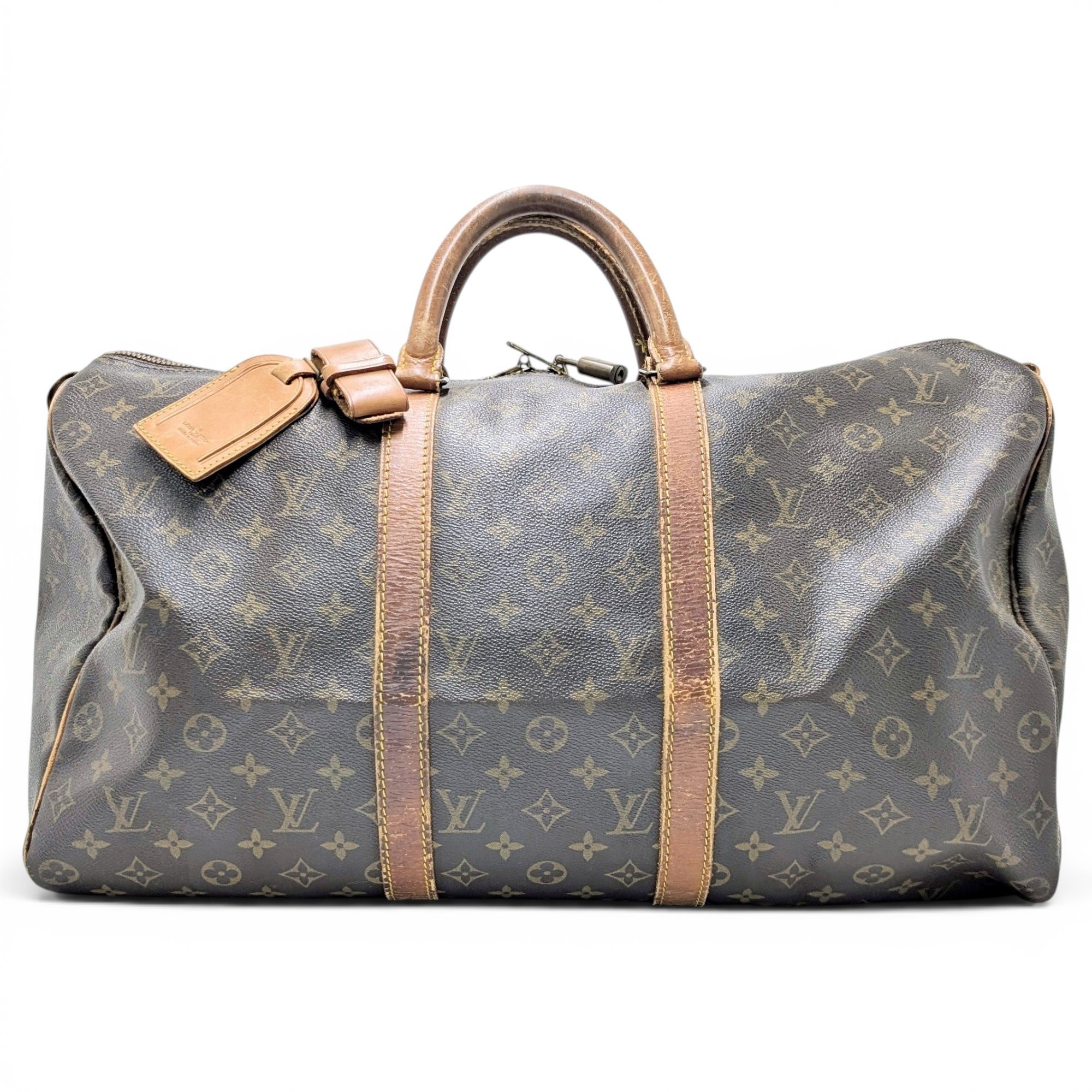 Keepall leather travel bag