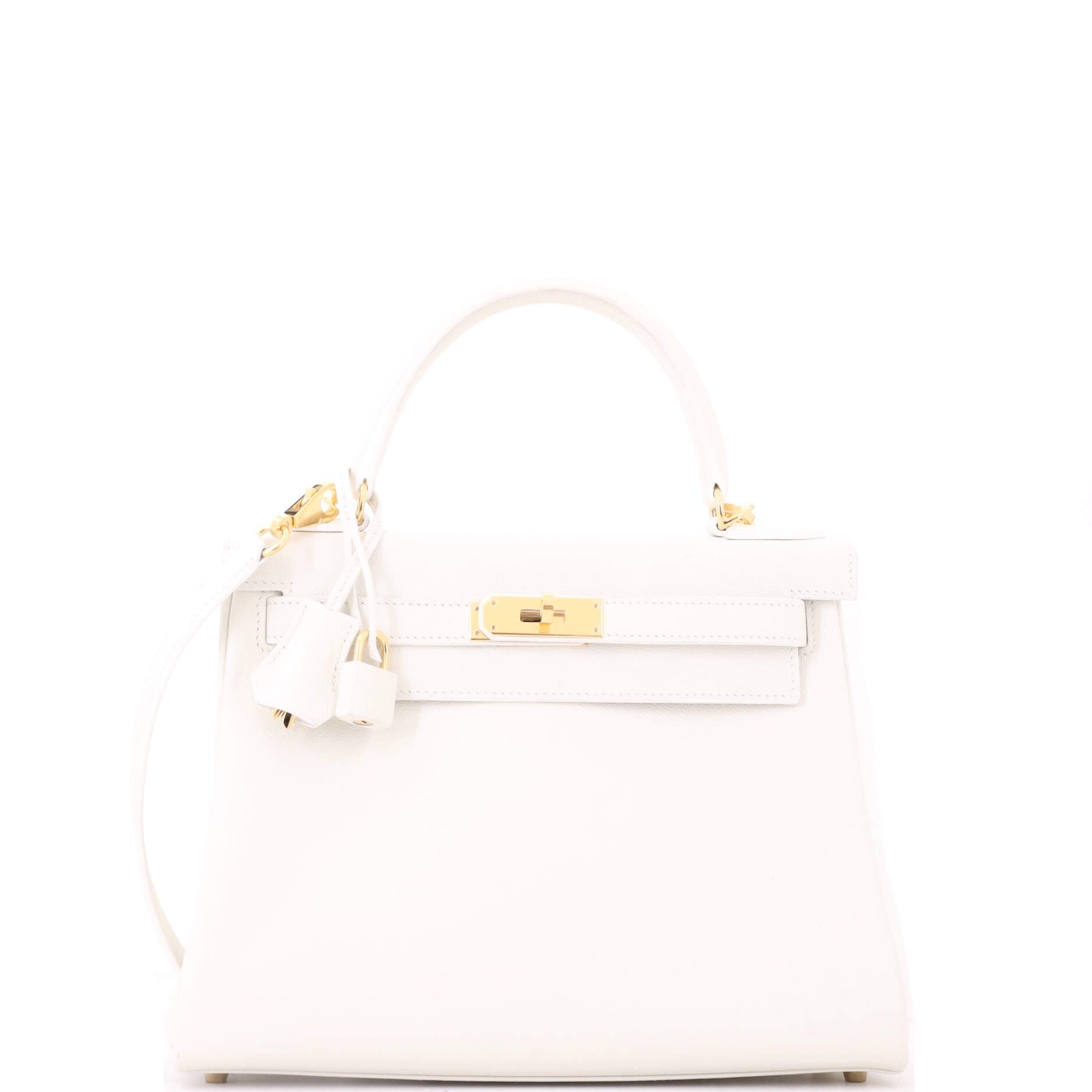 Kelly Handbag New White Evercolor with Gold Hardware 28