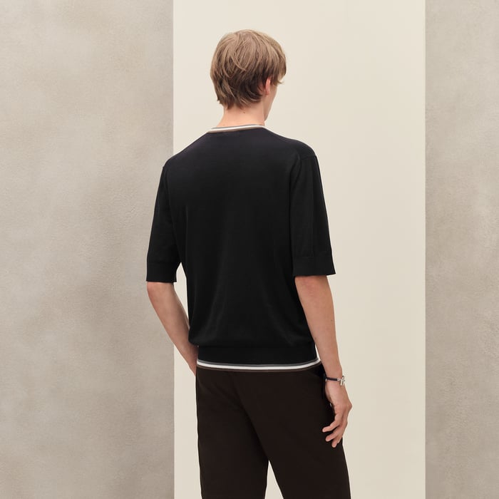 Noir "Rayures & Twist" Crewneck Sweater