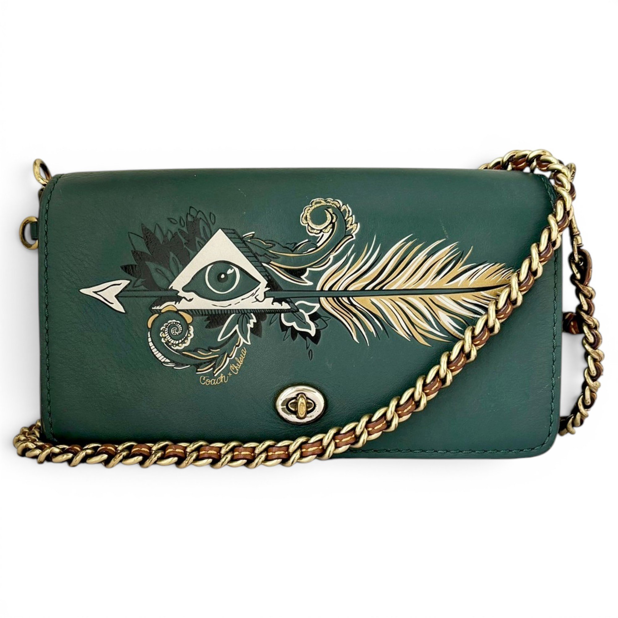 Leather clutch bag