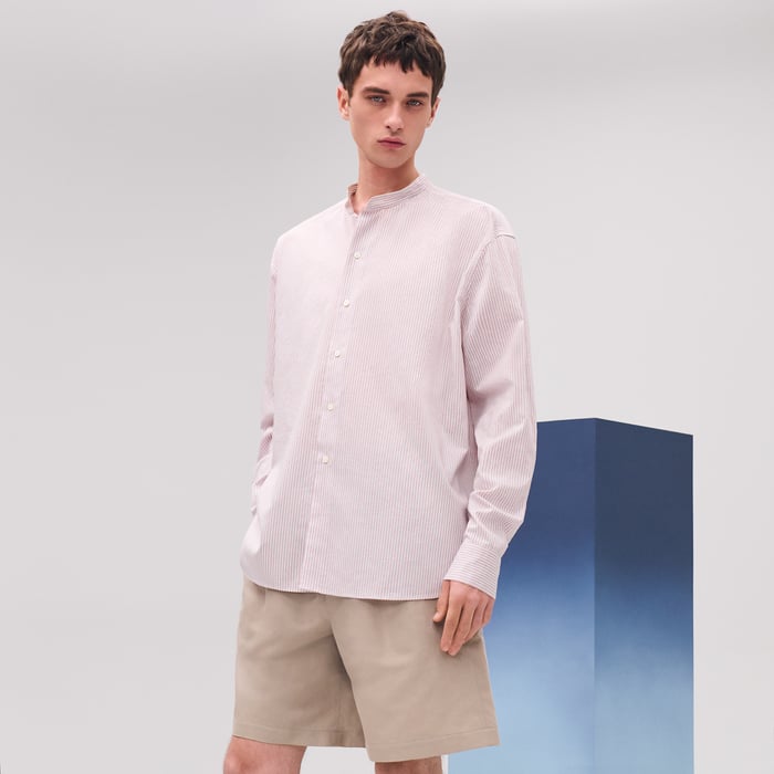 Guimauve "Doubles Rayures Serties" Boxy Fit Shirt