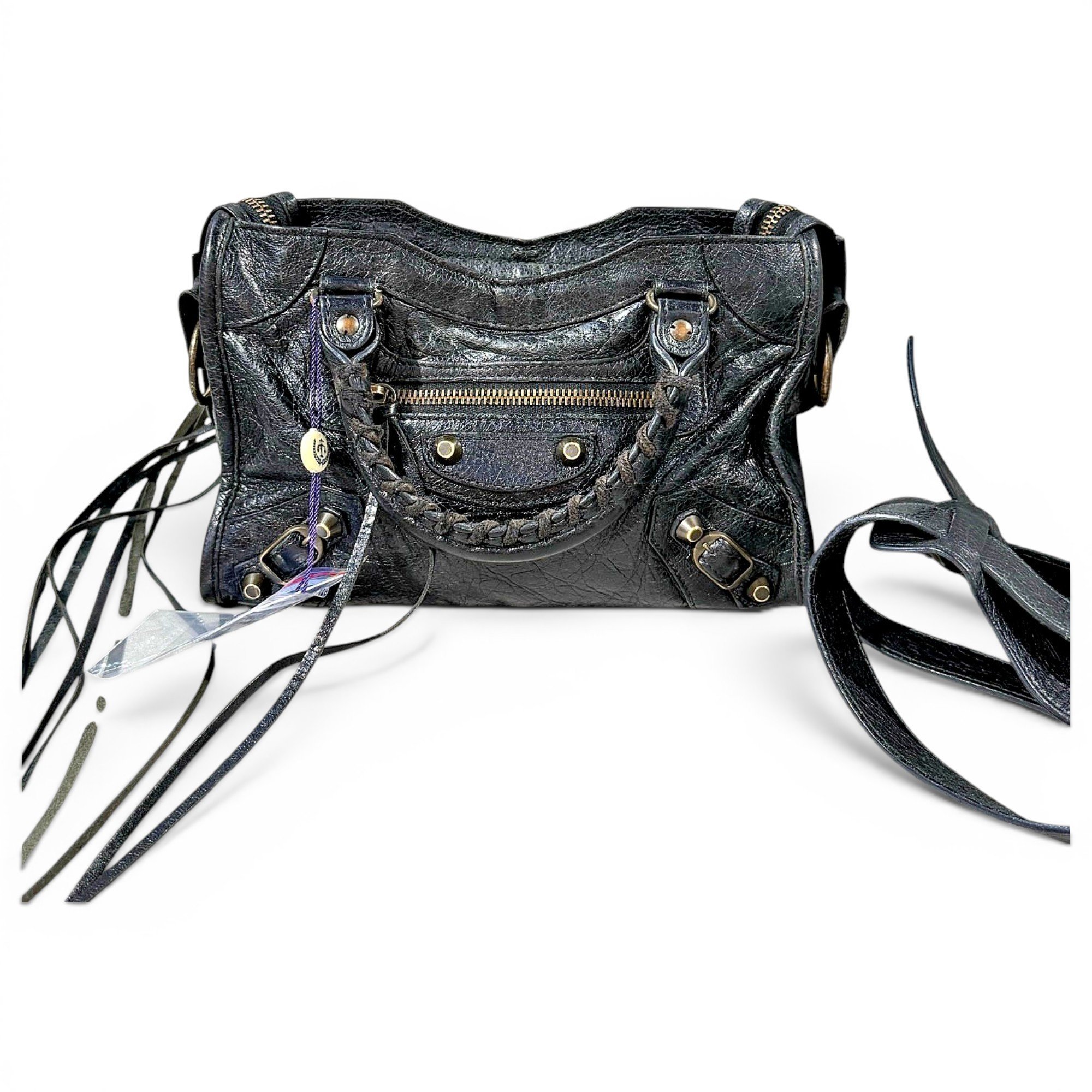 City leather handbag
