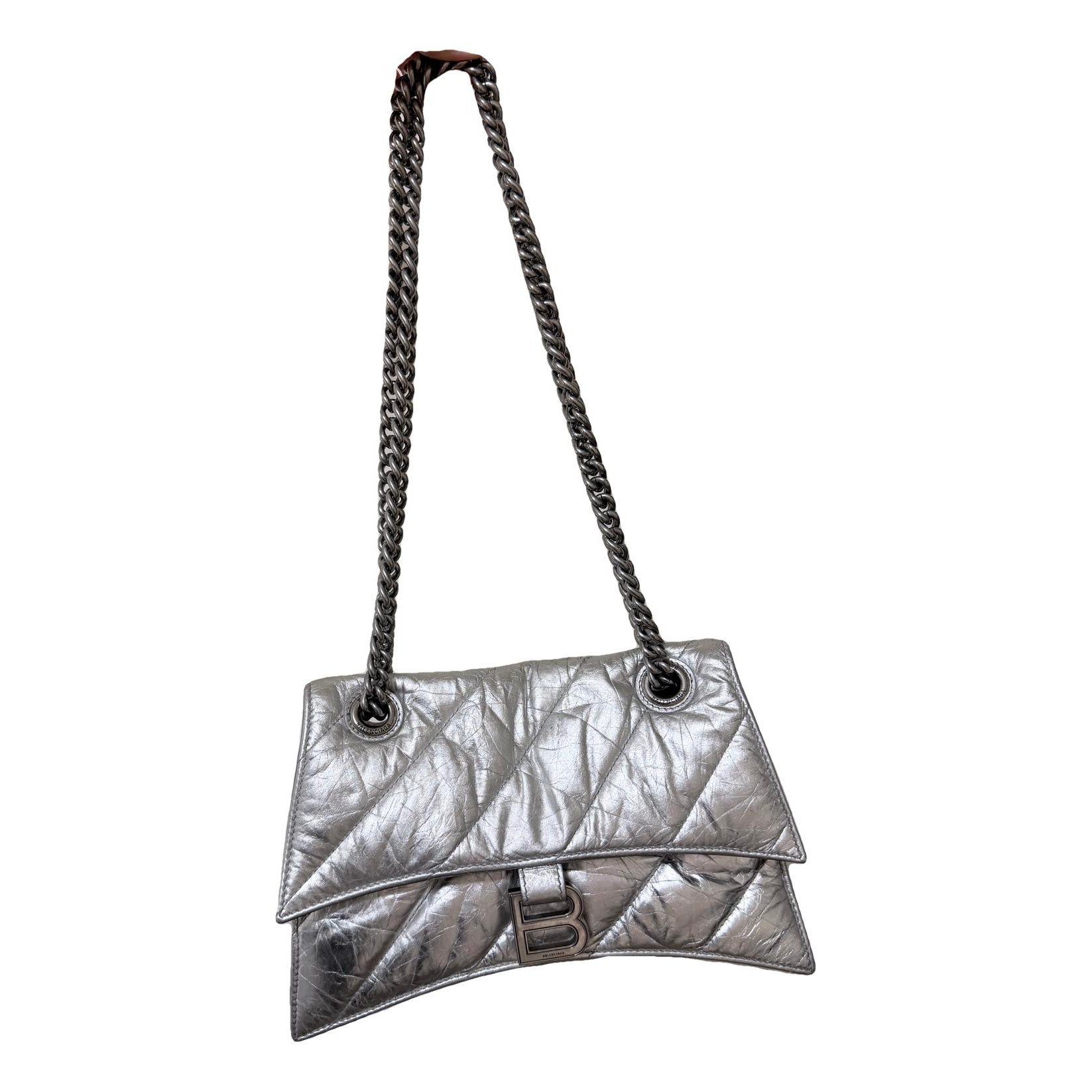 Crush leather handbag