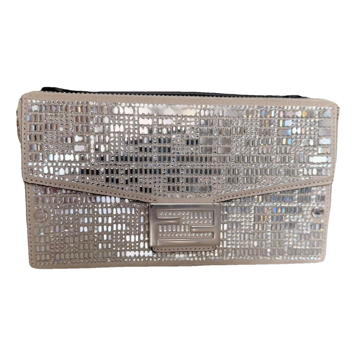 Baguette glitter clutch bag