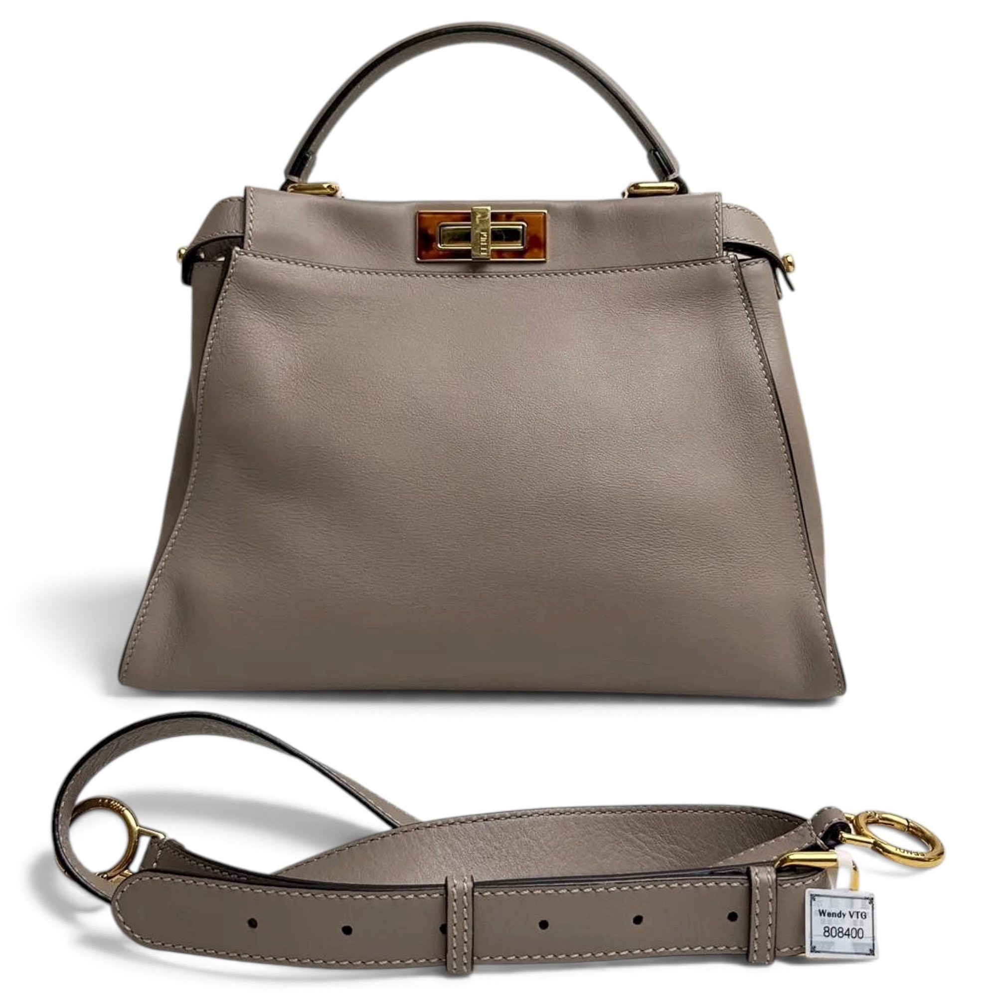 Peekaboo leather tote