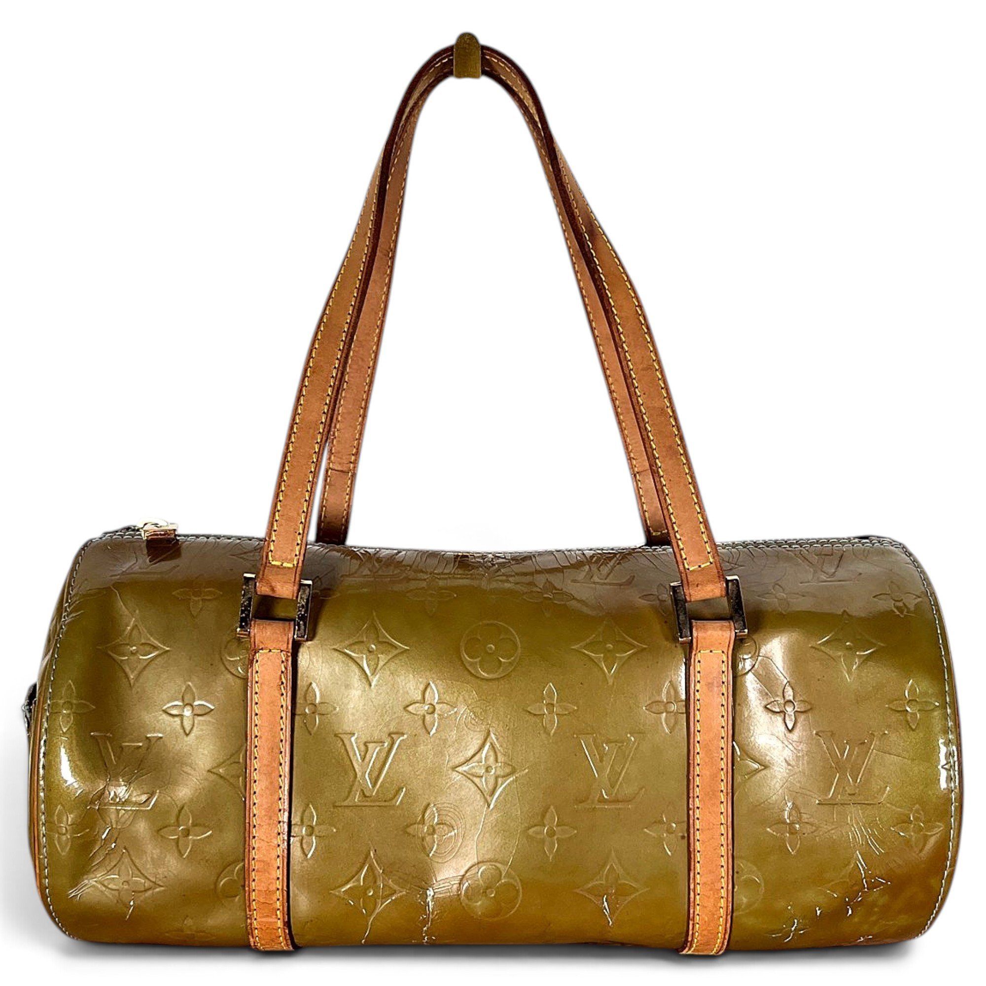 Papillon patent leather handbag