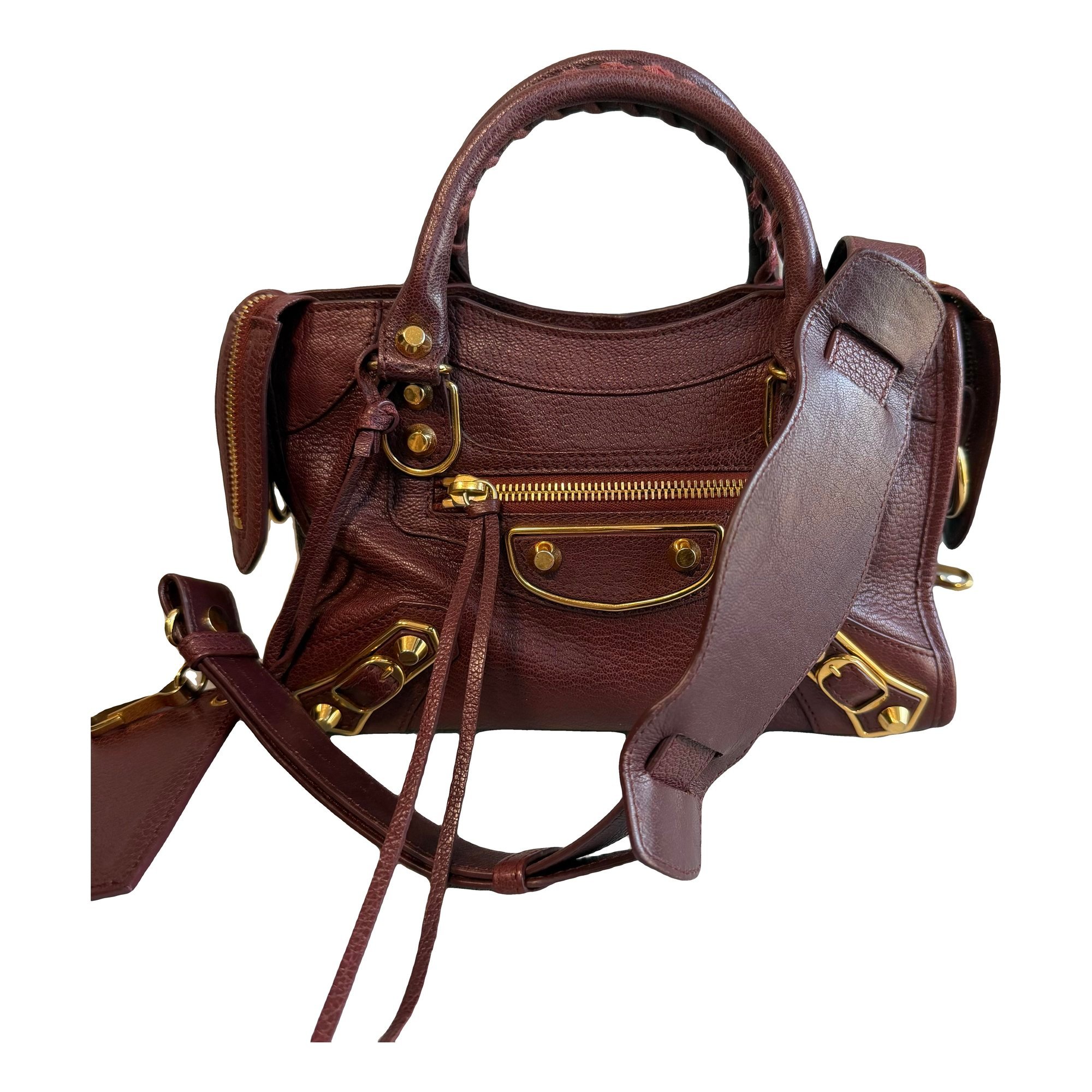 City leather handbag