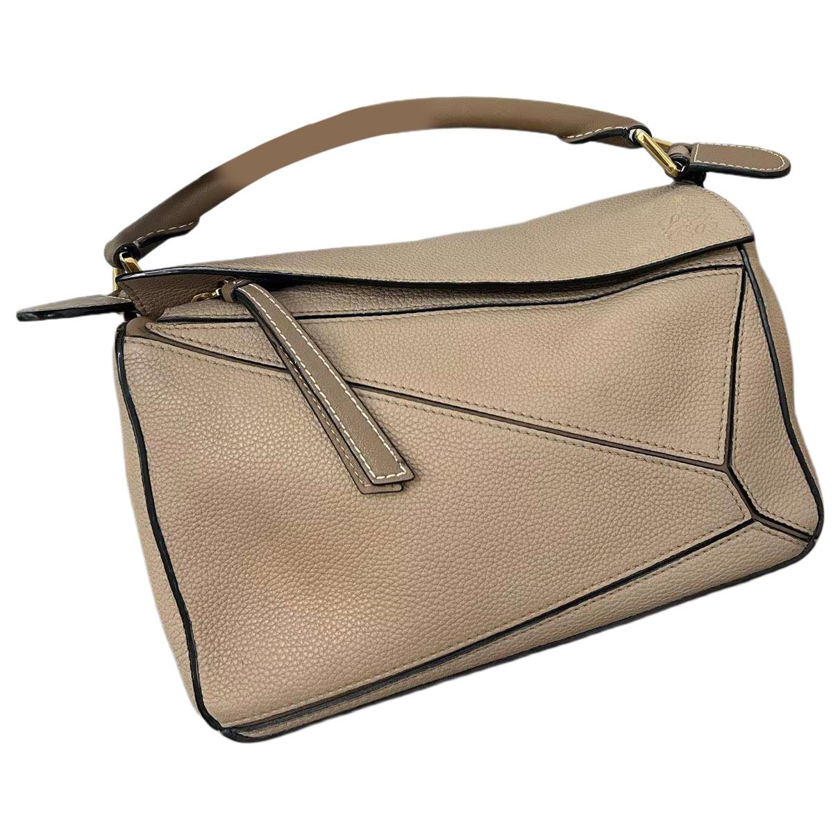 Puzzle leather handbag