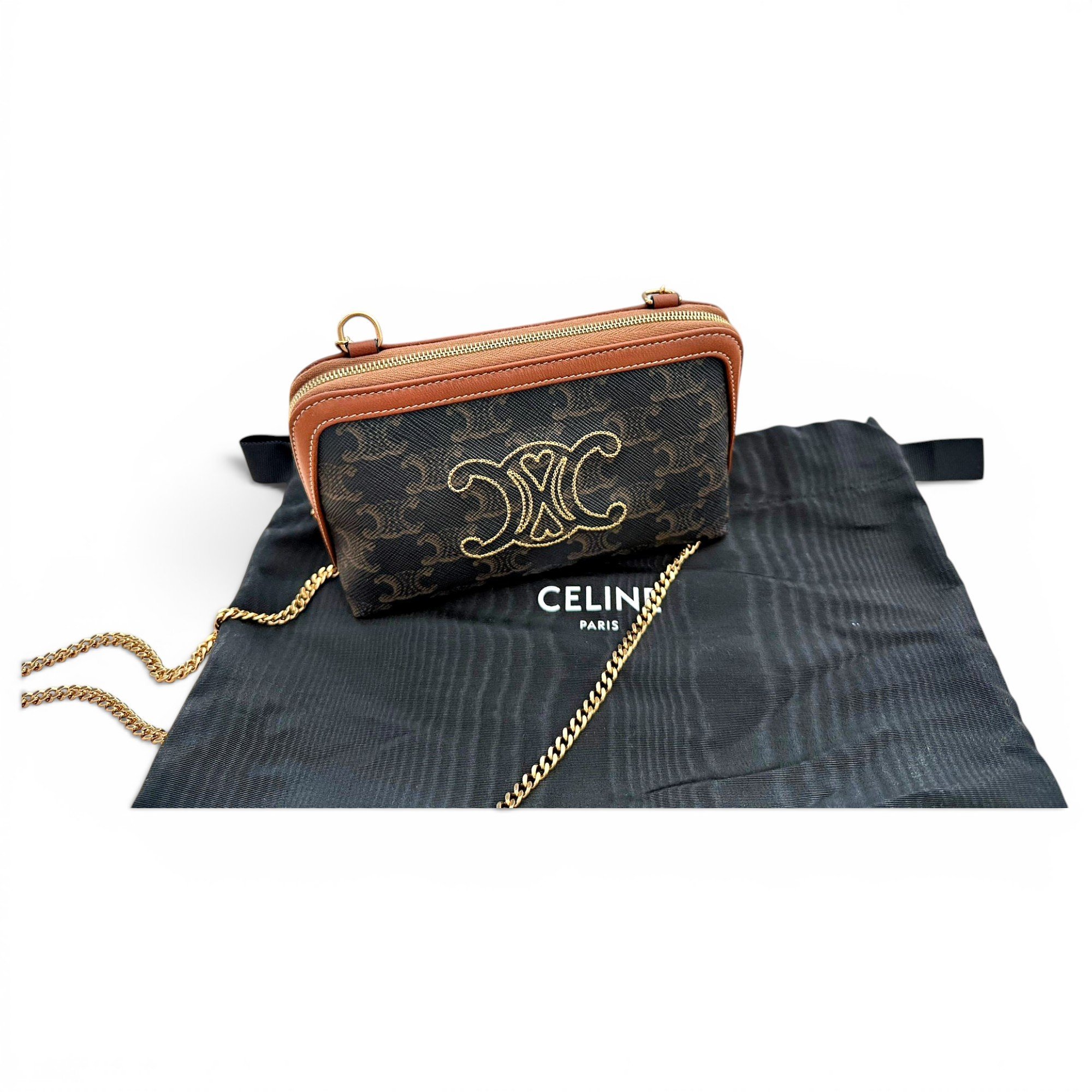 Leather clutch bag
