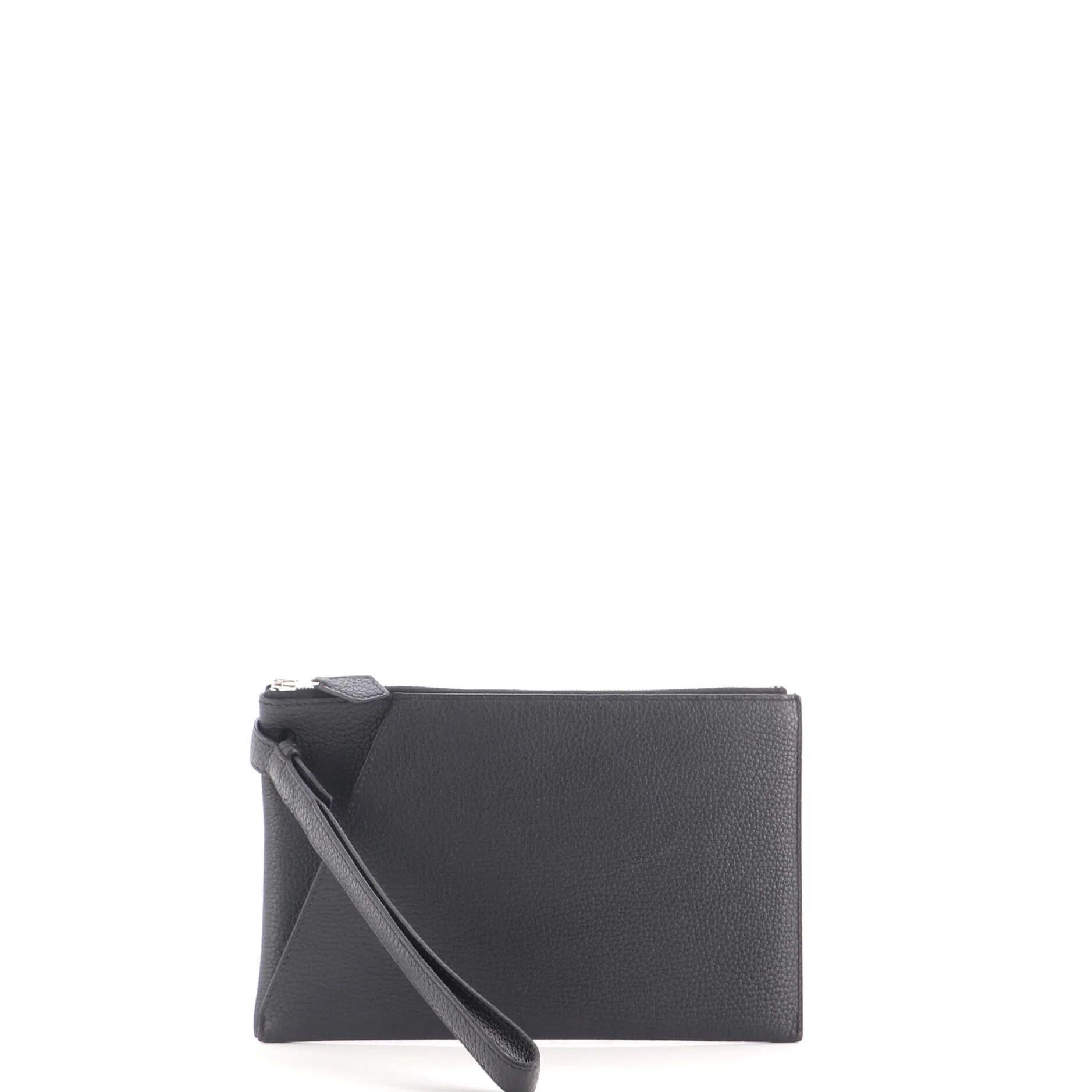 Leather clutch bag