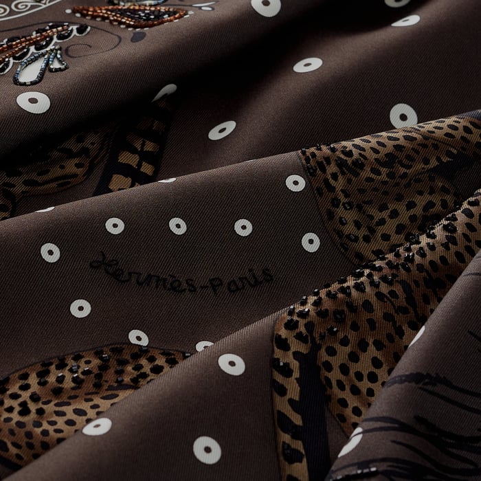 Guepards Bandana Embroidered Scarf 90
