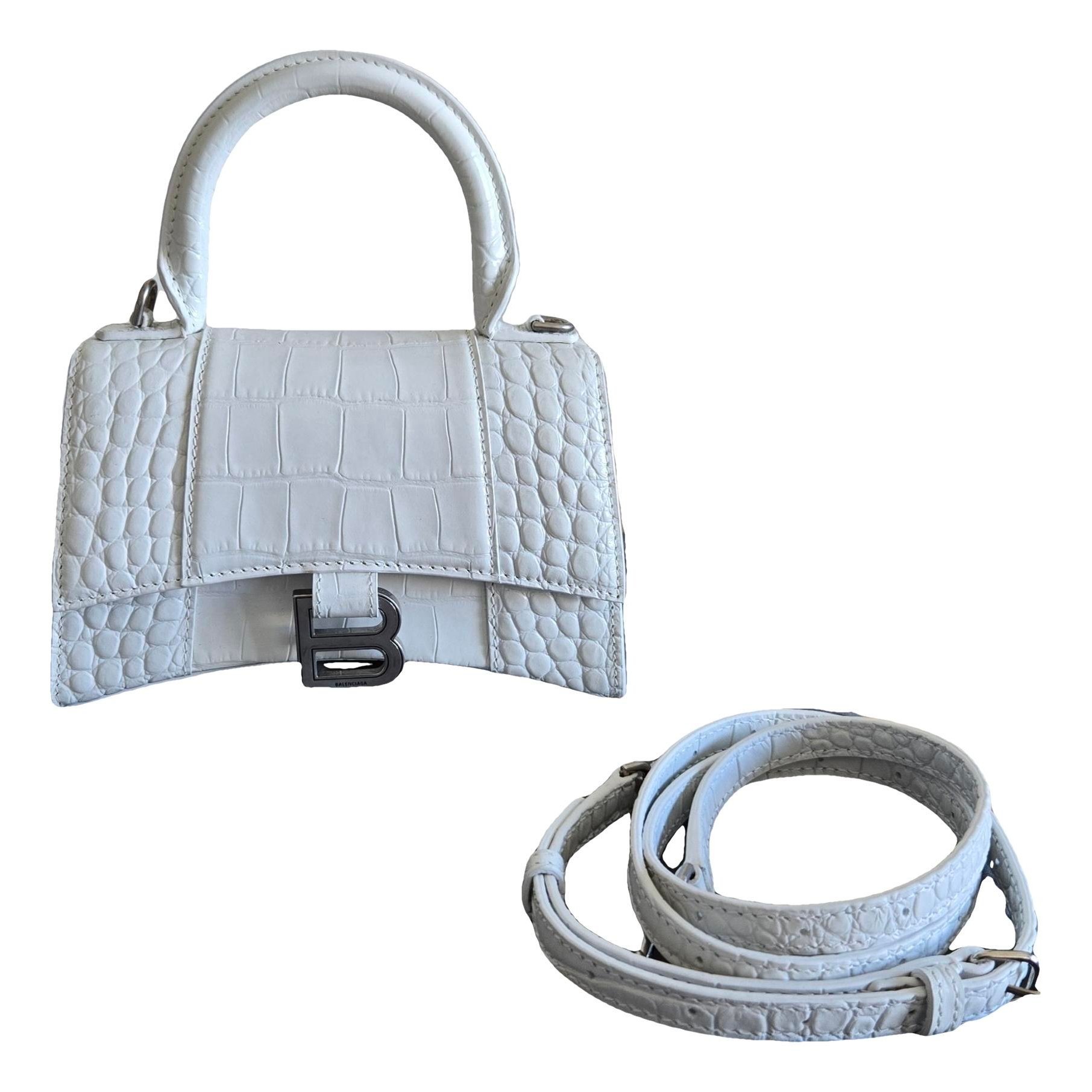 Hourglass leather handbag
