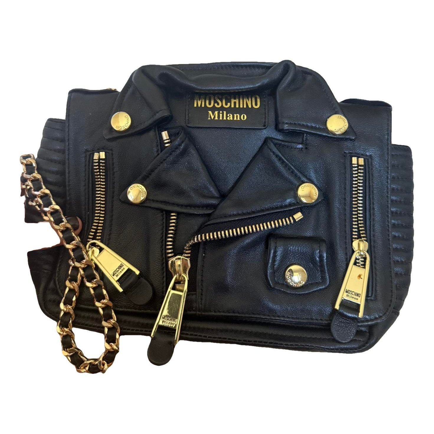 Biker leather handbag