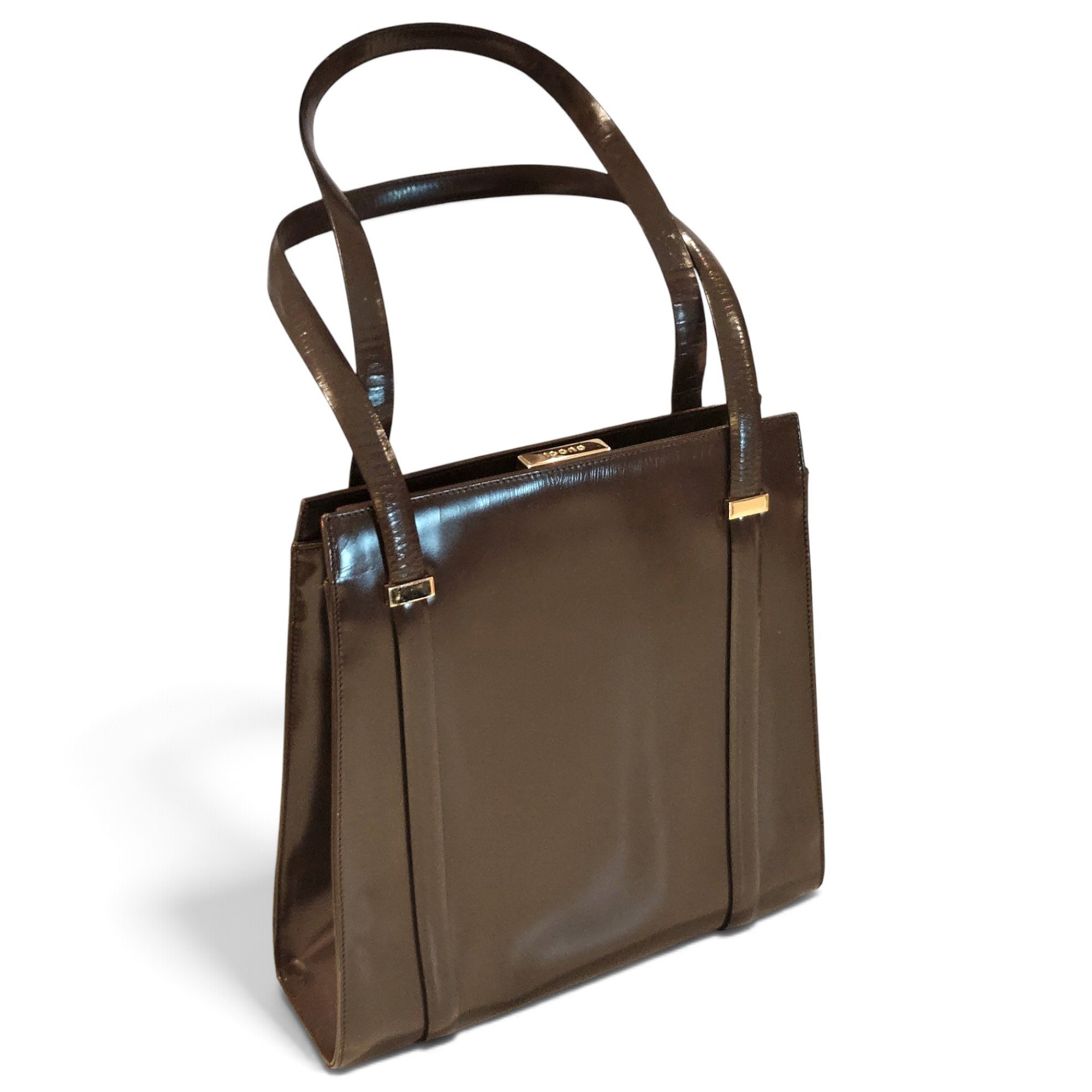 Patent leather handbag