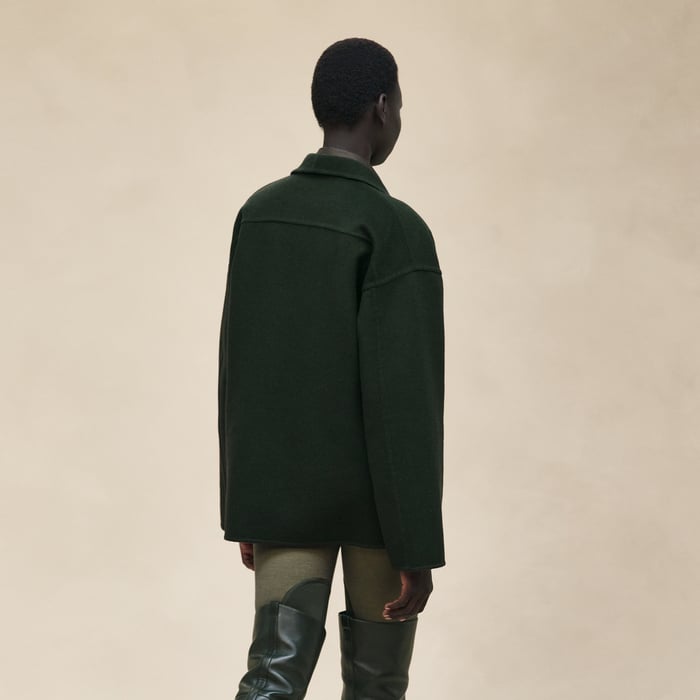 Vert Anglais Cashmere Coat With Shawl Collar