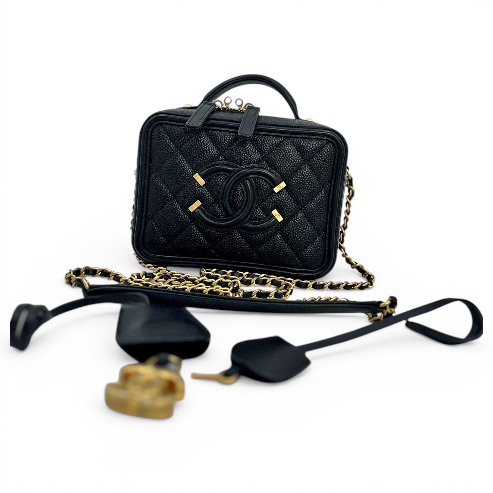 Vanity leather handbag