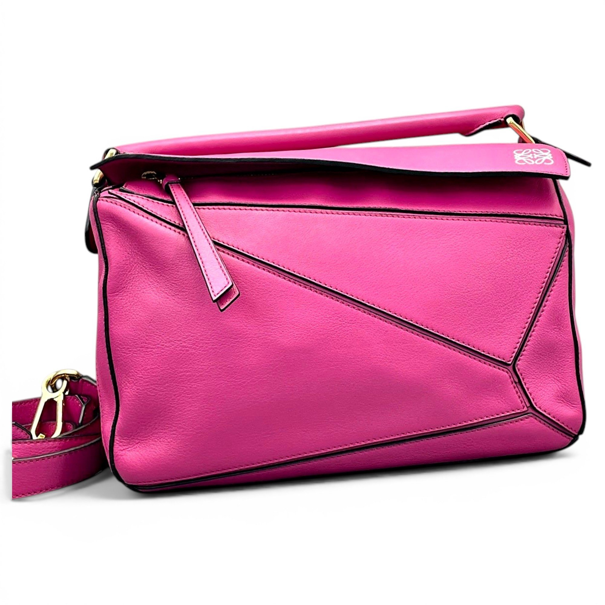 Puzzle leather handbag
