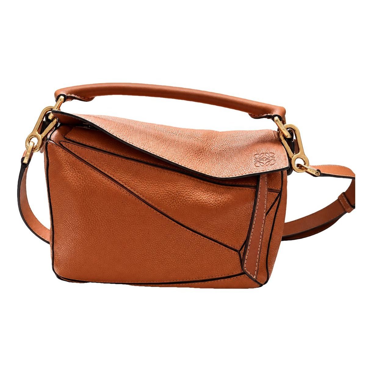 Puzzle leather handbag