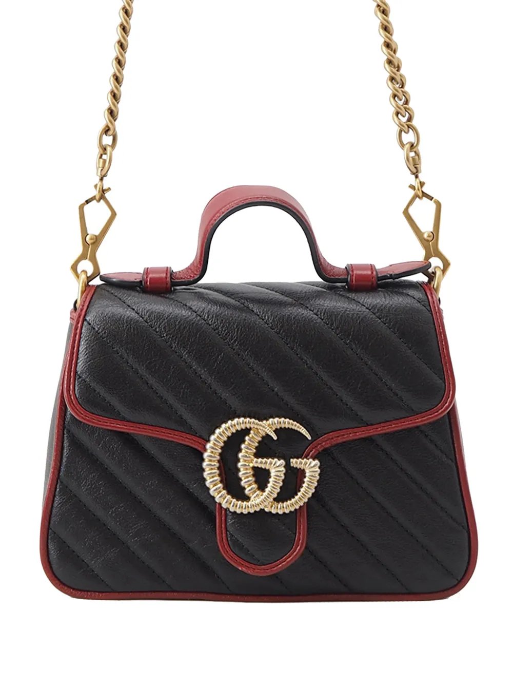 2016-2026 Mini GG Marmont Matelasse Calfskin Torchon Top Handle Bag satchel