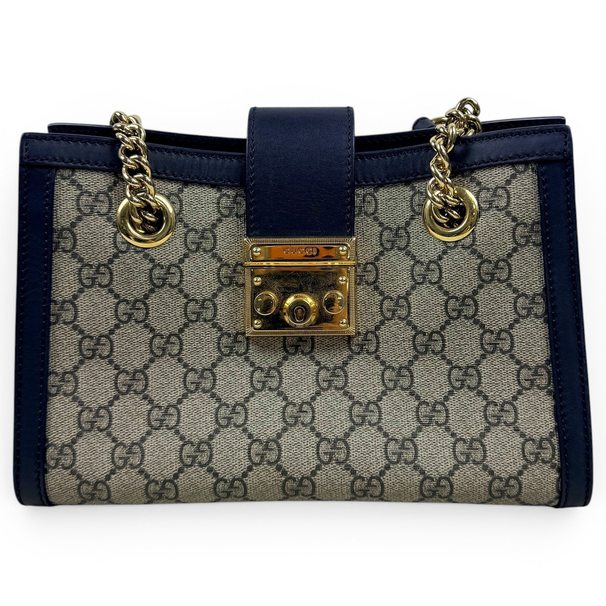 Padlock leather handbag