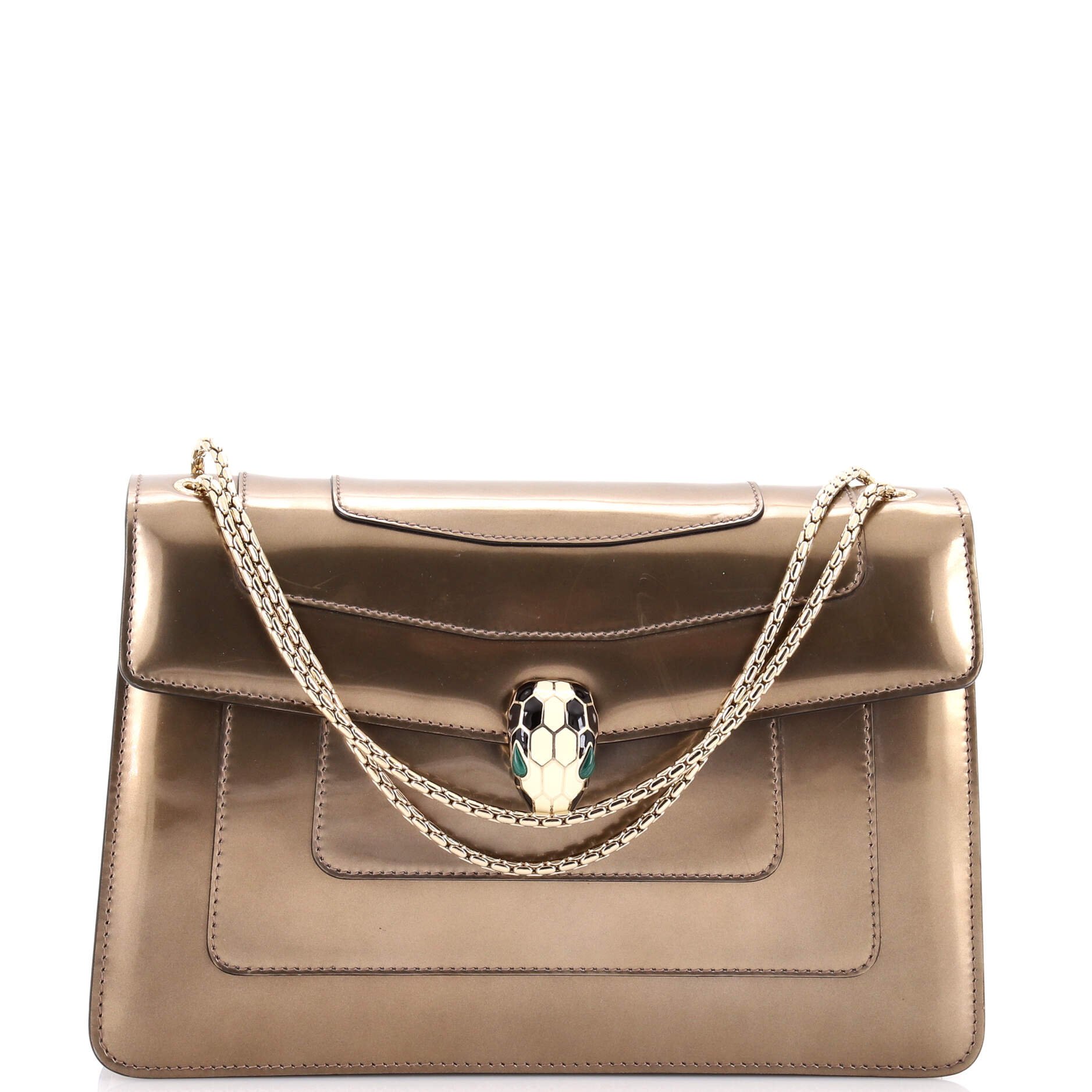 Serpenti Forever Shoulder Bag Metallic Leather Medium