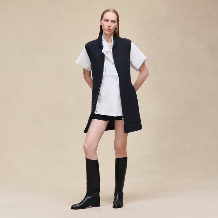 Bleu Noir Long Vest
