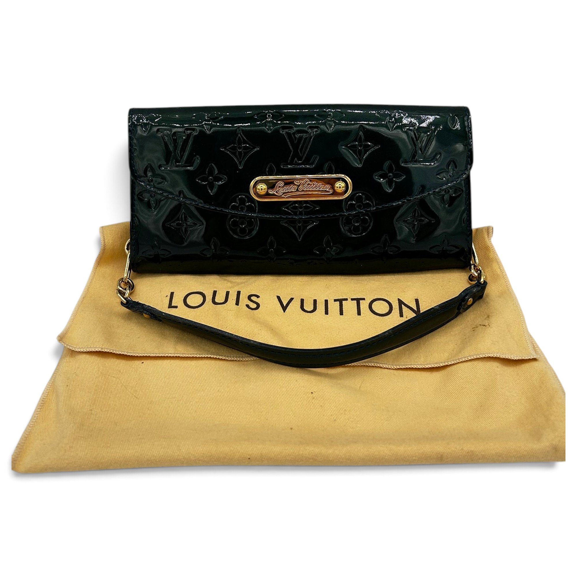 Sunset Boulevard patent leather clutch bag