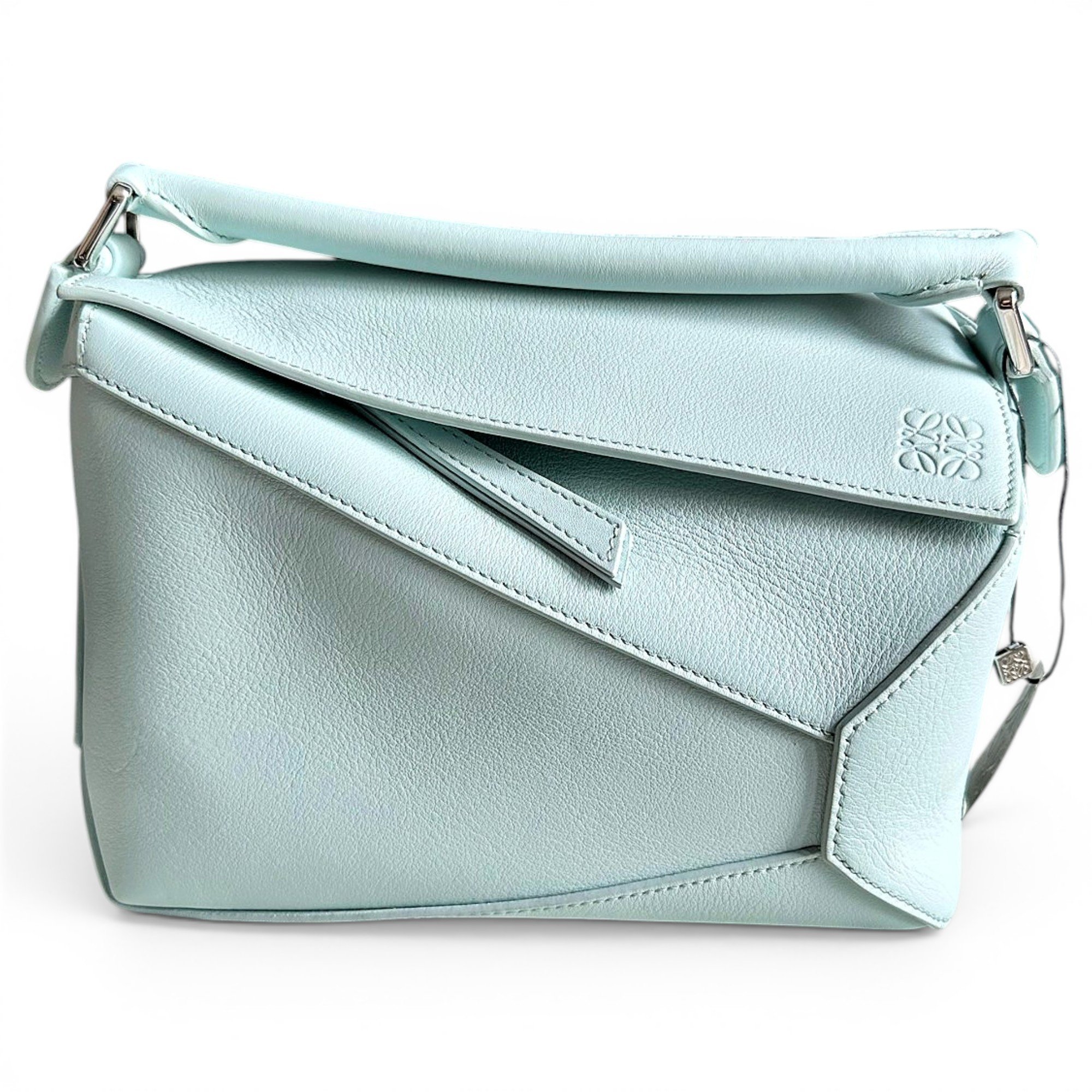 Puzzle leather handbag