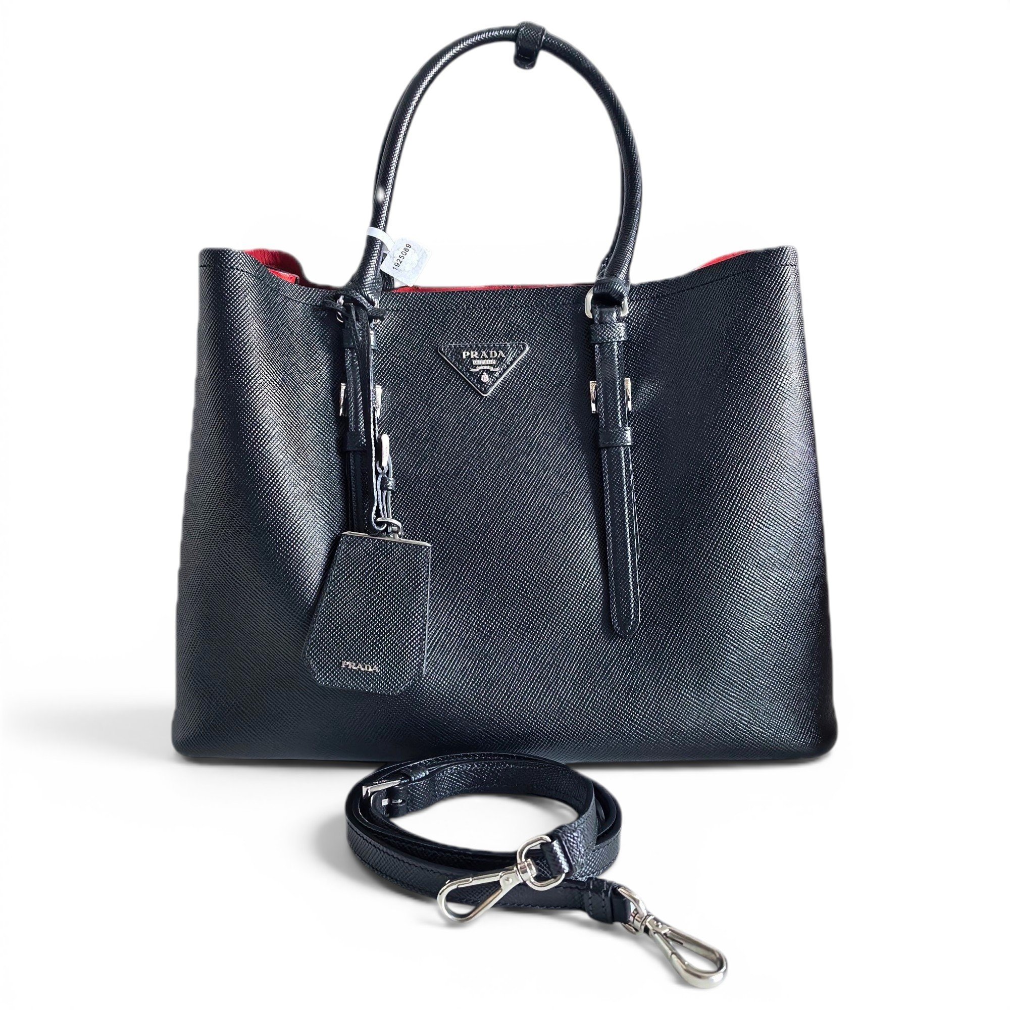 Double leather handbag