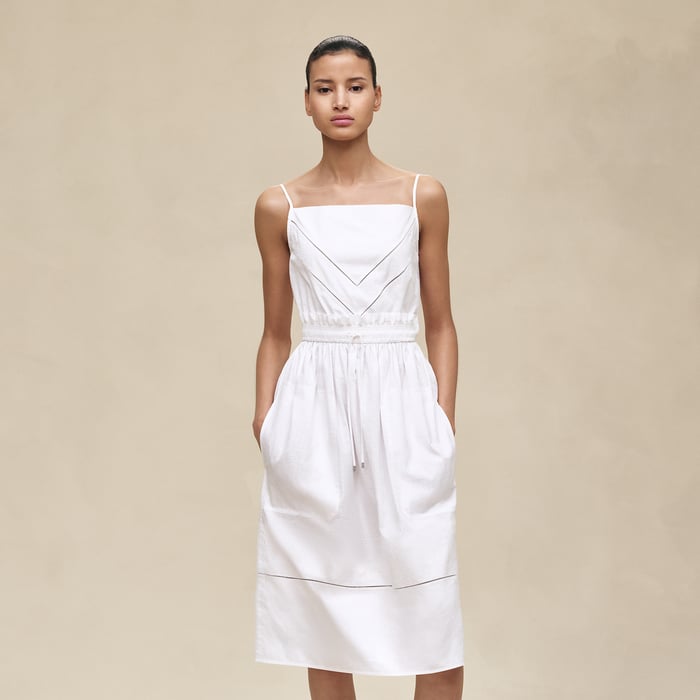 Blanc "Mosaique" Pouch Dress