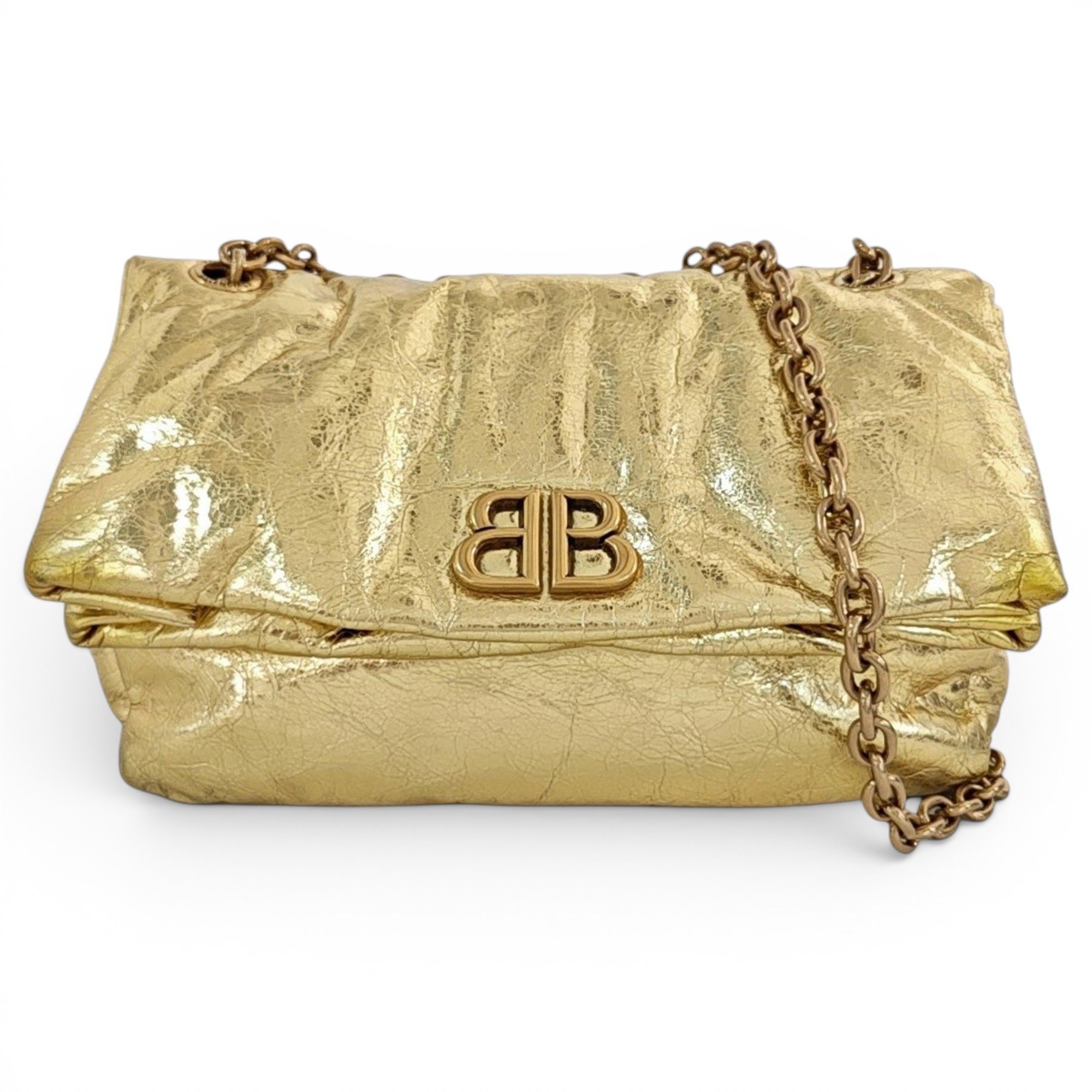 BB chain leather handbag