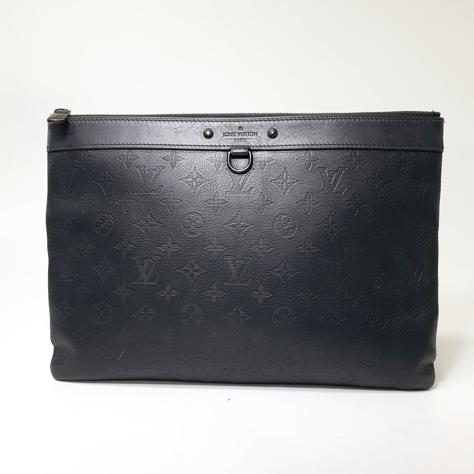 Leather clutch bag