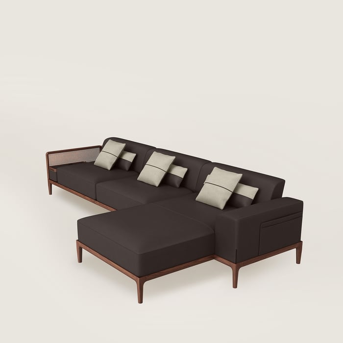 Noir Ébène Sofa Sellier 2-seater With Lounge Chair