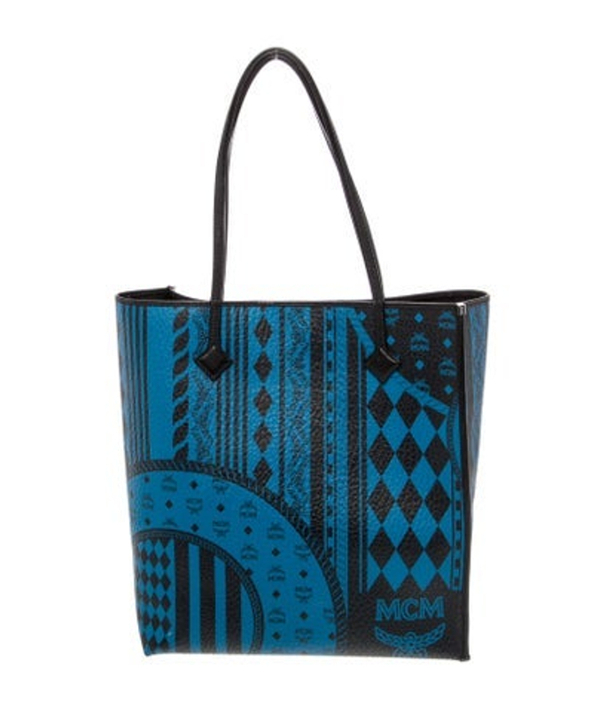 MCM Leather Visetos Baroque Print Kira North South Tote