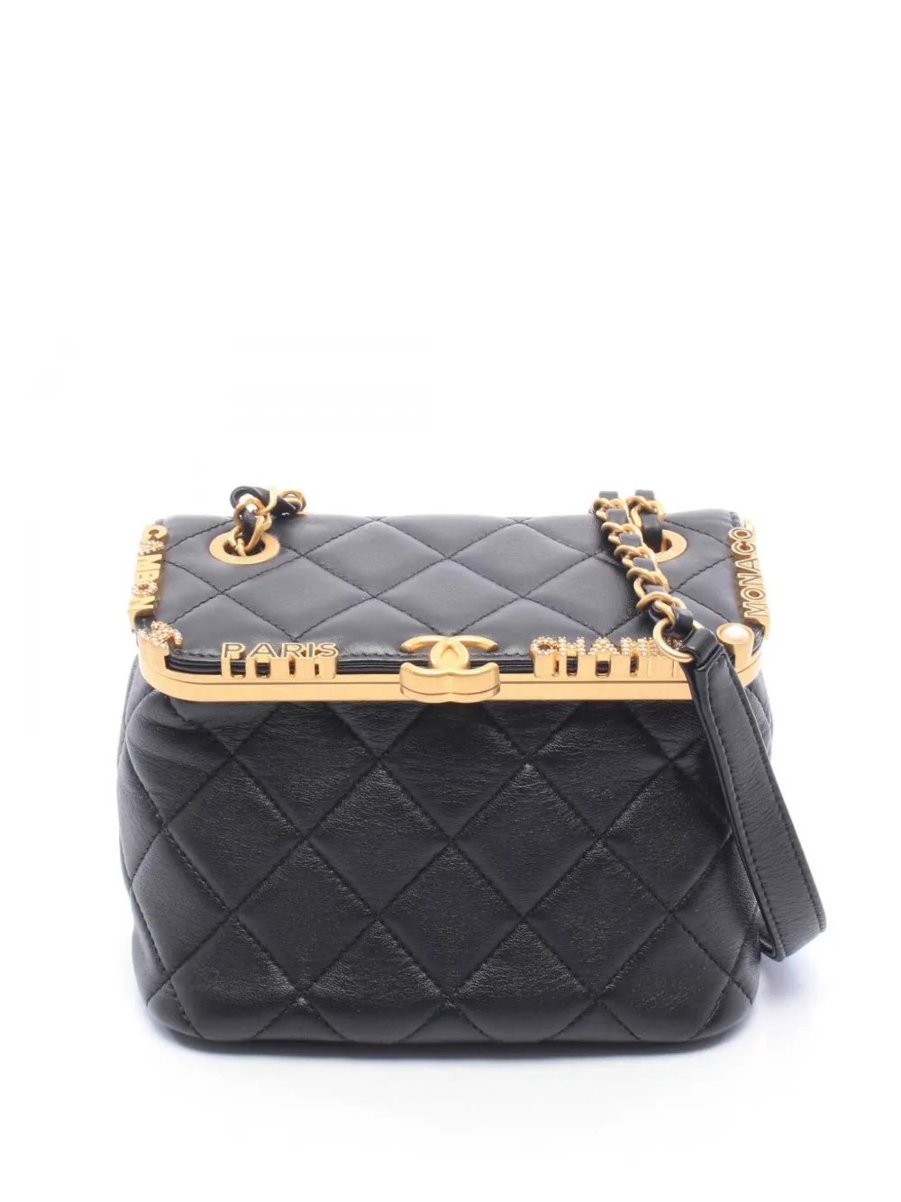 2021-2026 Mini Quilted Lambskin Paris Monaco Kiss Lock Vanity Bag crossbody bag