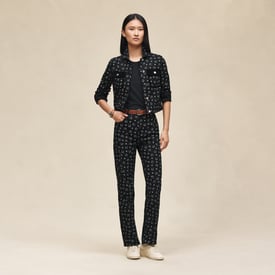 "Porte-Bonheur Bandana" straight leg pants