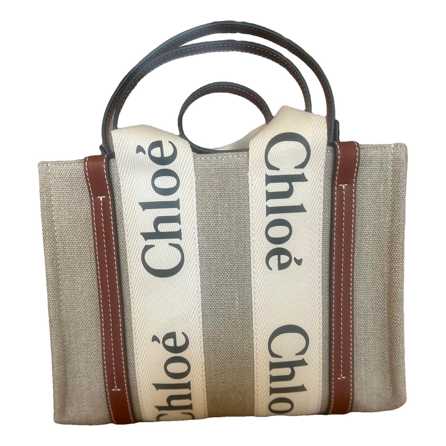 Woody linen tote